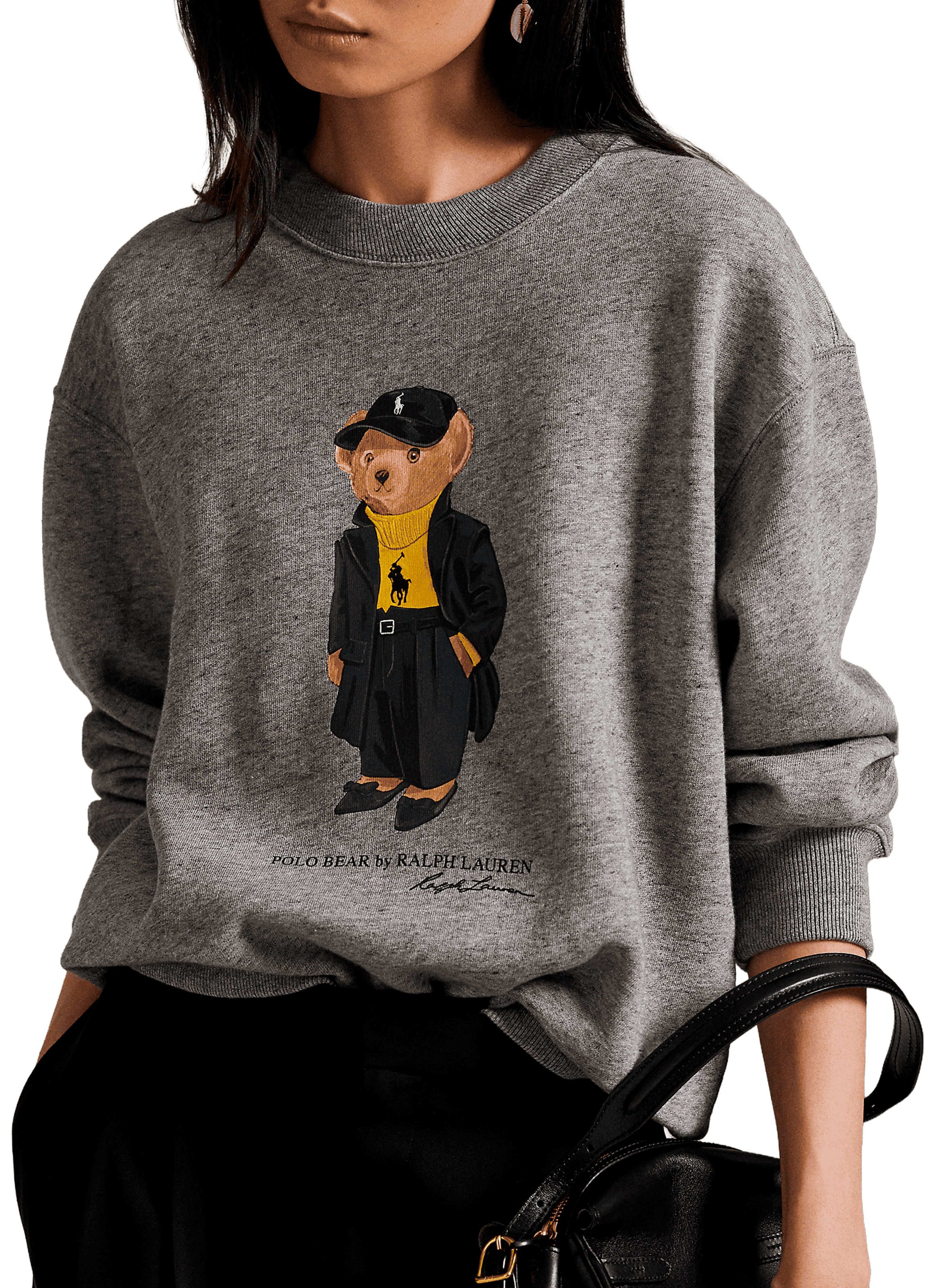 Sweatshirt à logo en coton mélangé POLO RALPH LAUREN Gris