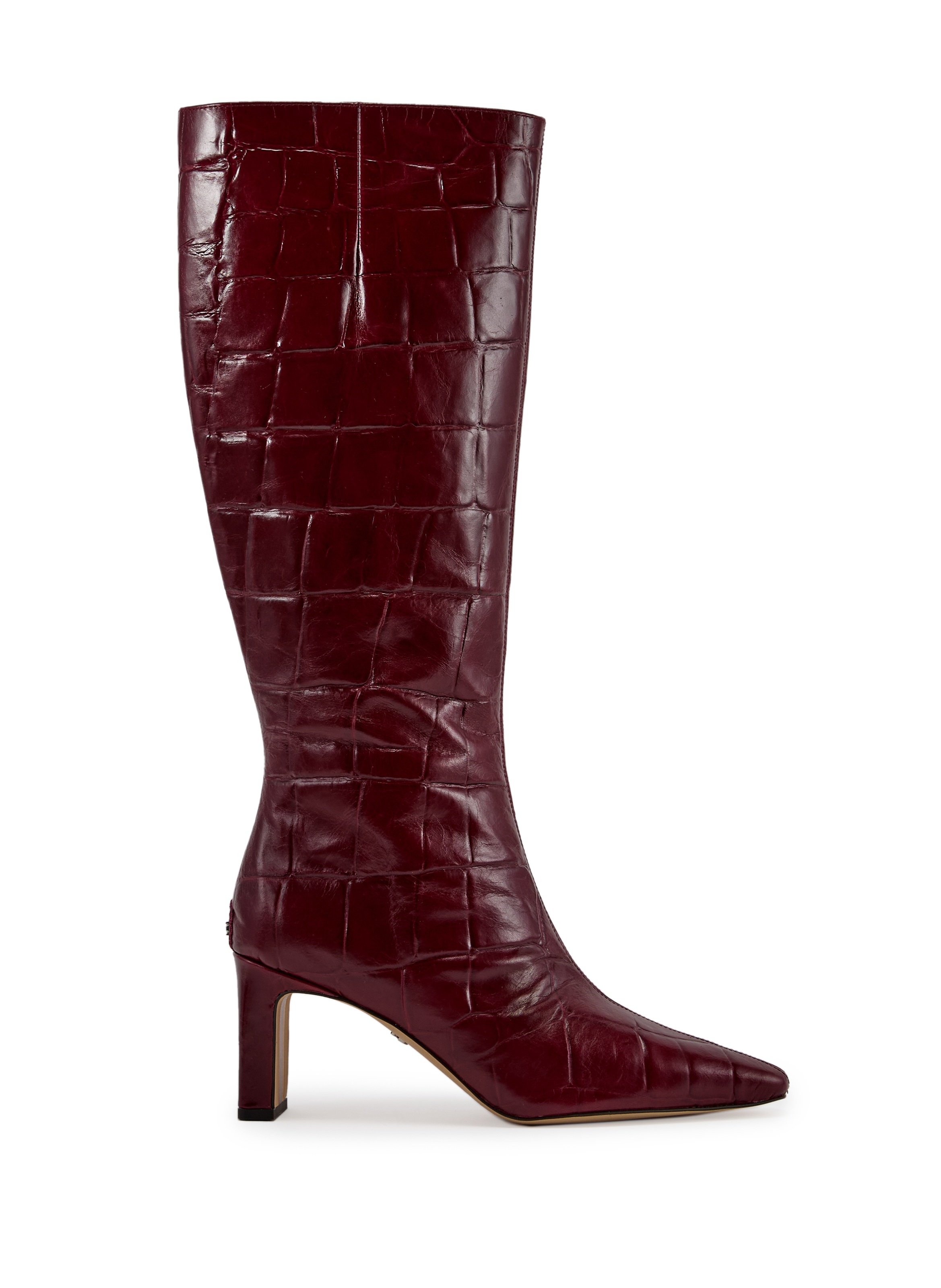 SAM EDELMAN Crocodile skin effect leather boots Red