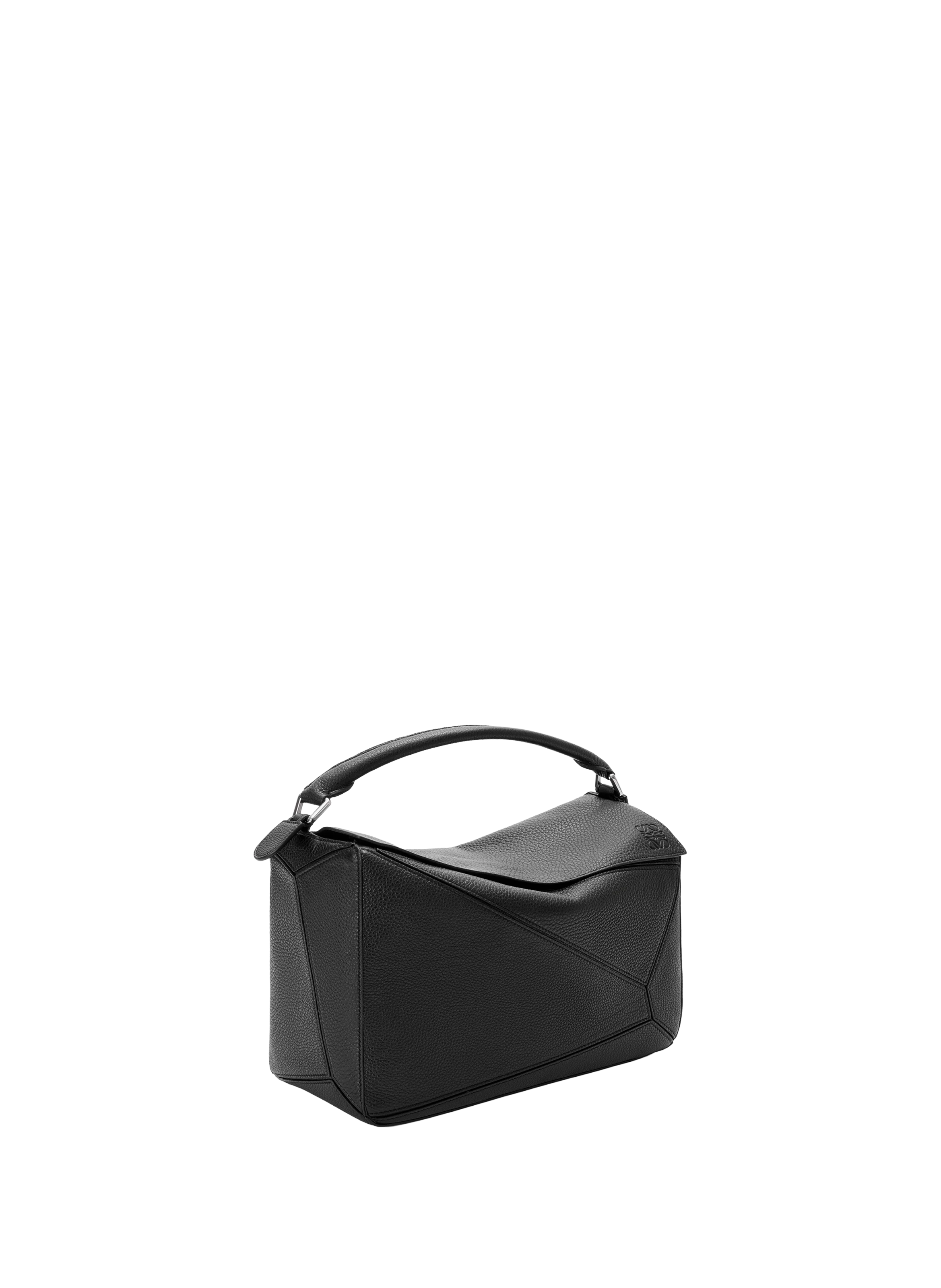 Grand sac Puzzle en cuir de veau souple grainé LOEWE Noir