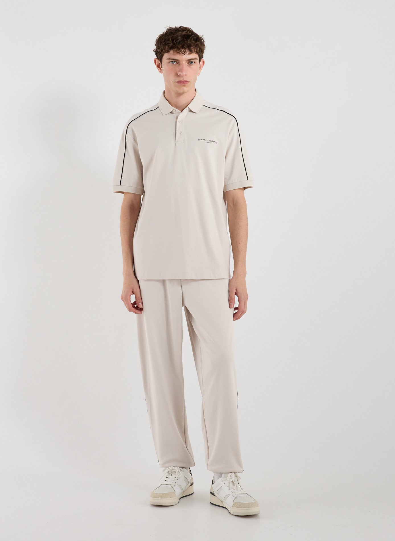 Jogger pants with contrasting piping ARMANI EXCHANGE Brown