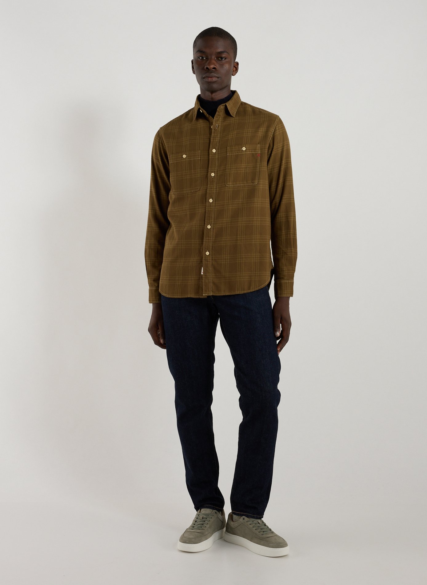 Chemise droite en coton REPLAY Vert