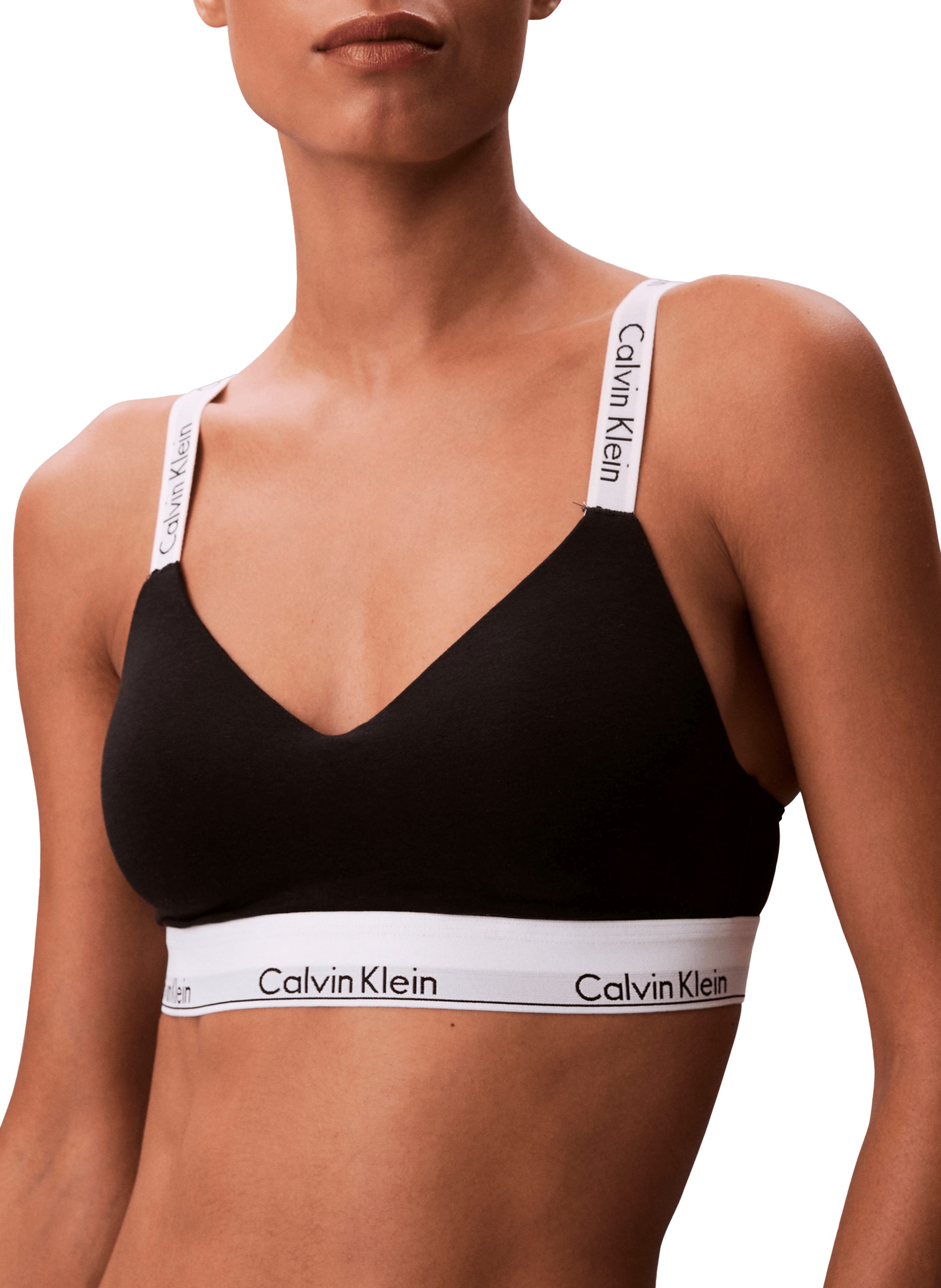 Brassière en coton mélangé Noir by CALVIN KLEIN CALVIN KLEIN Brassière en coton mélangé Noir