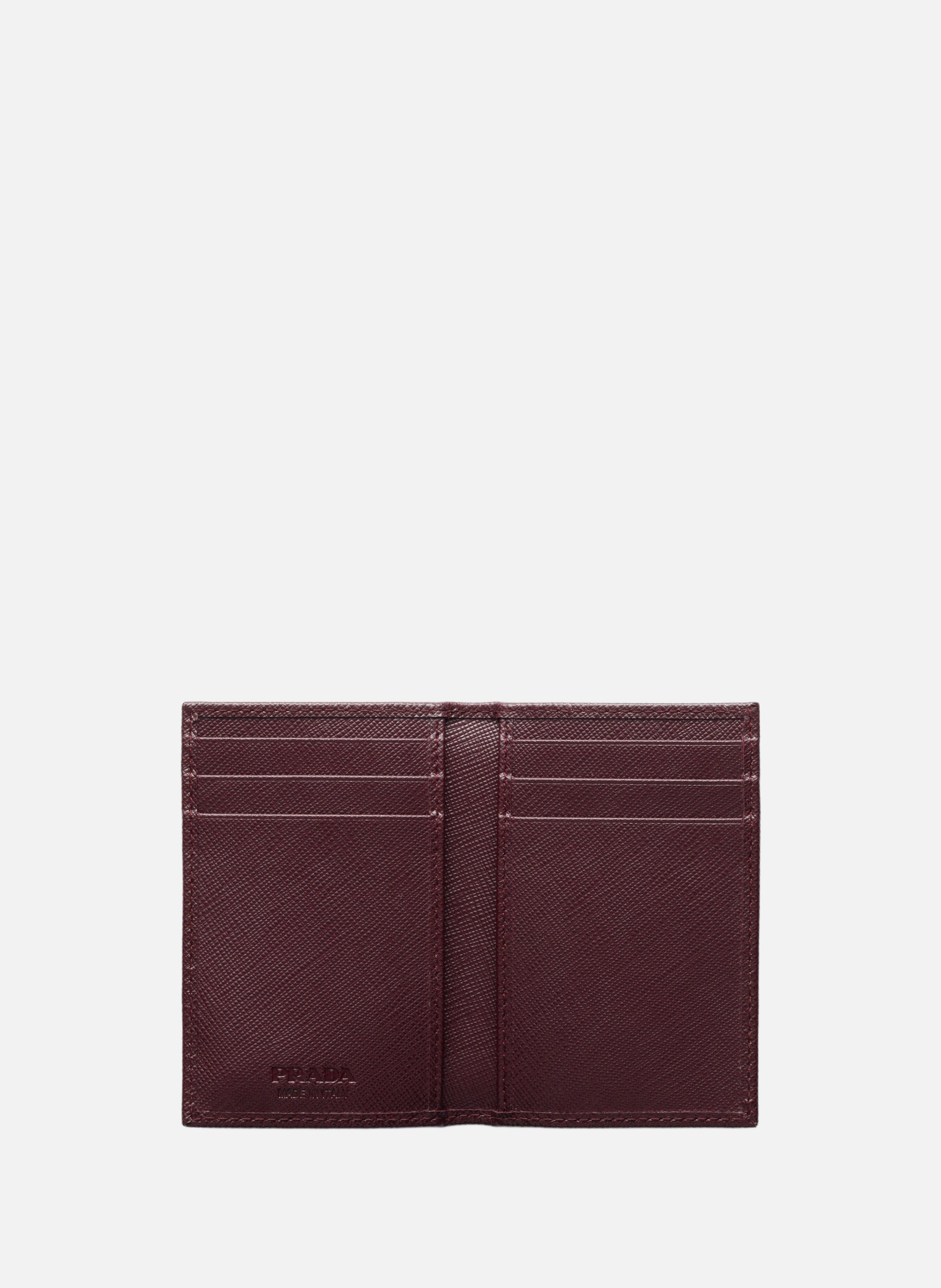 Porte-cartes en cuir PRADA Rouge