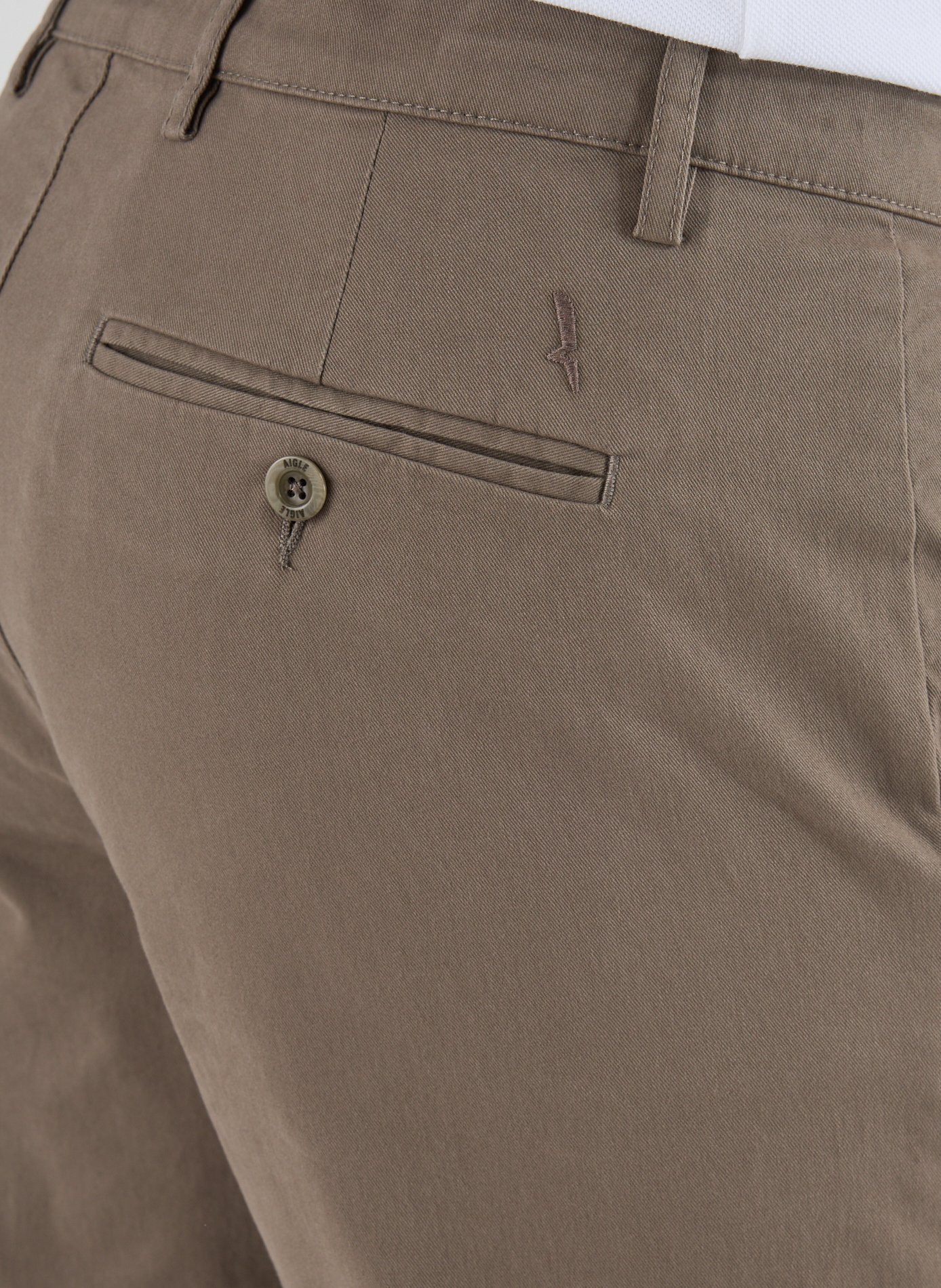 Pantalon slim en coton mélangé Marron