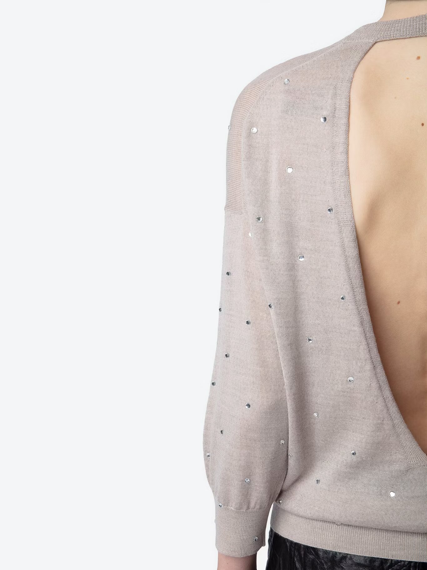 Pull droit col rond en laine mérinos kansy ZADIG&VOLTAIRE Beige