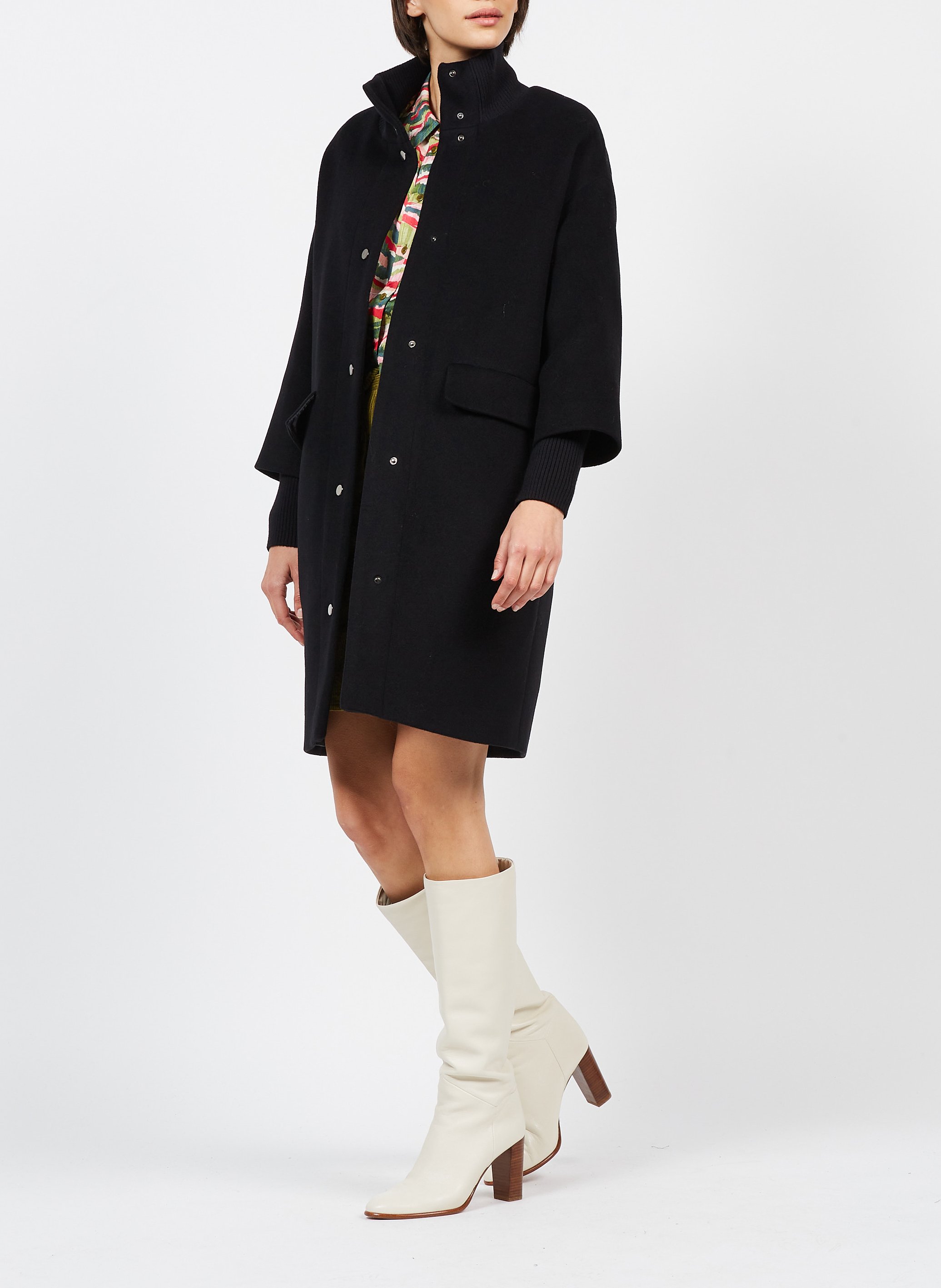 Manteau en laine mélangée magda MAISON 123 Noir