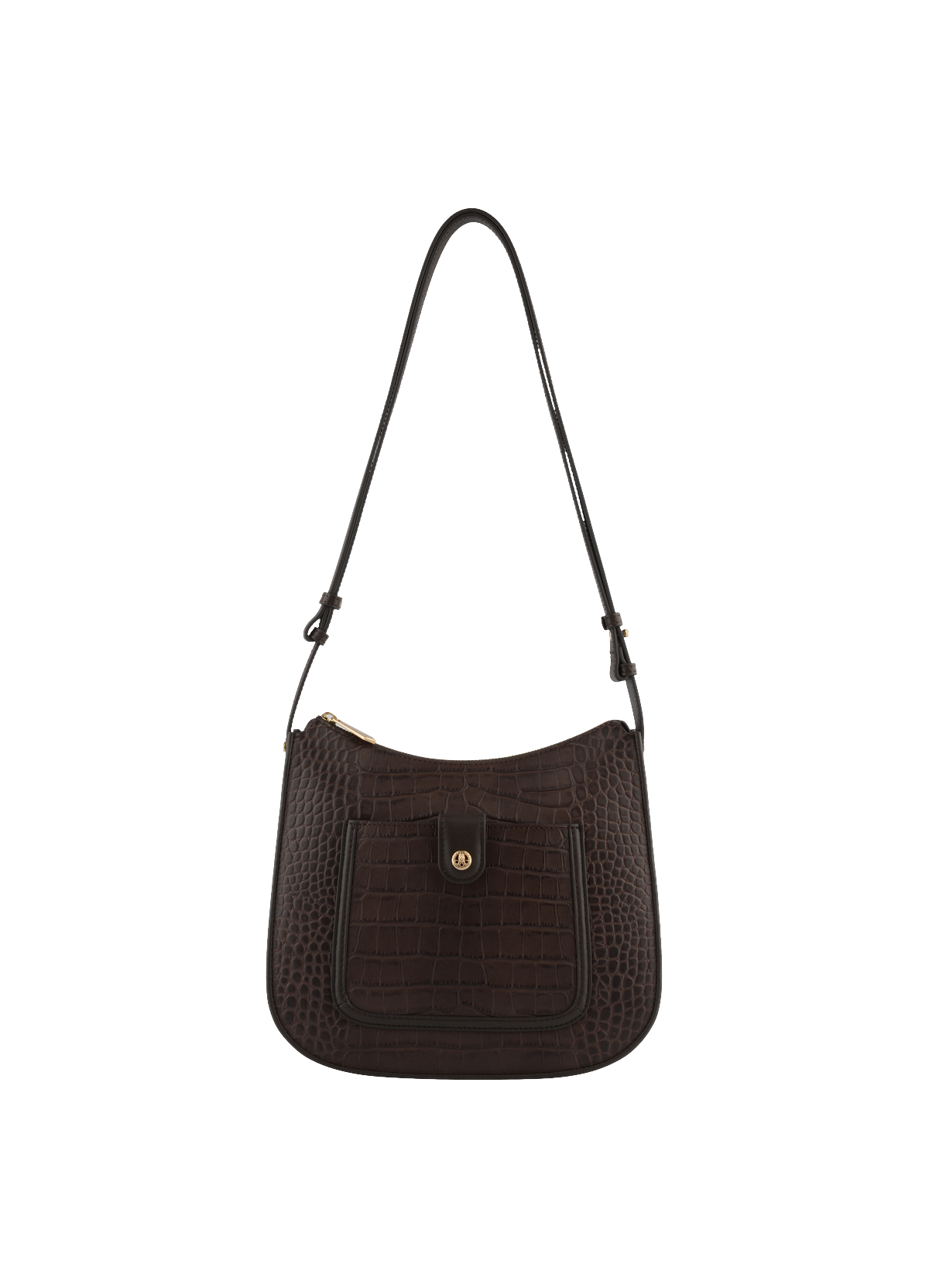 Bride croco  besace marron POURCHET Marron