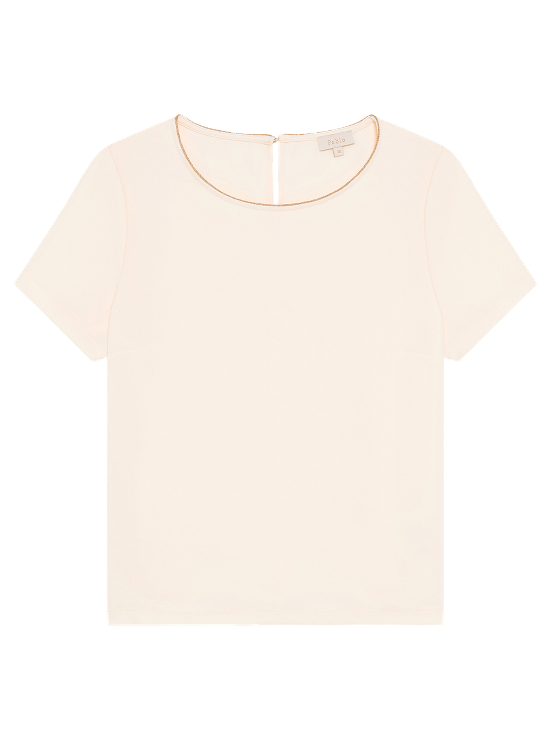 Top fluide à col lurex - carine PABLO Beige