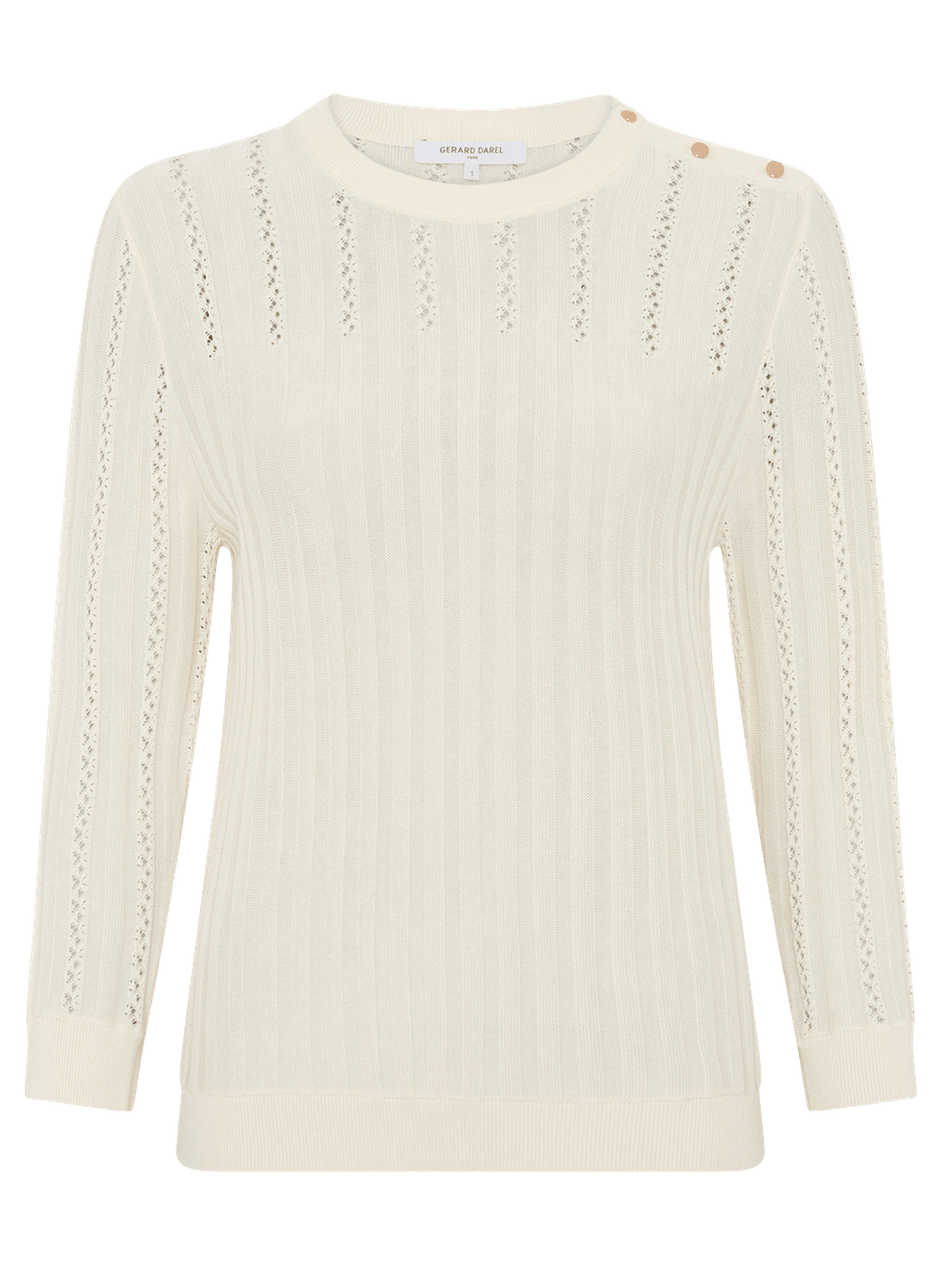 Pull ajouré à boutons dorés - lhena GERARD DAREL Beige