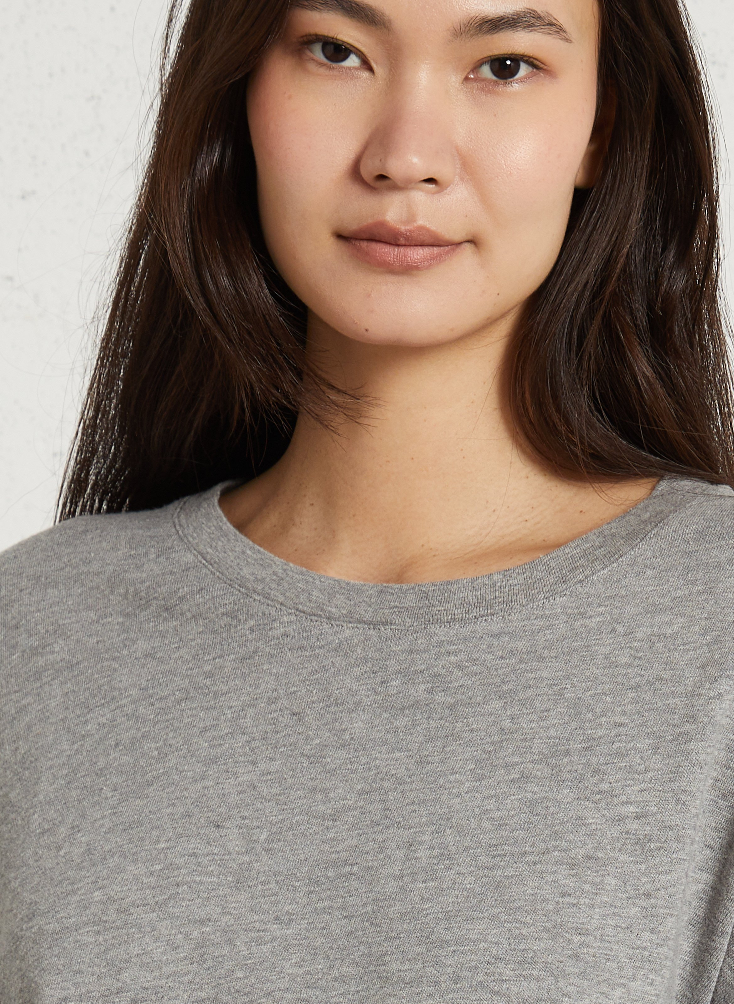 Tee-shirt droit col rond en coton sonoma AMERICAN VINTAGE Gris