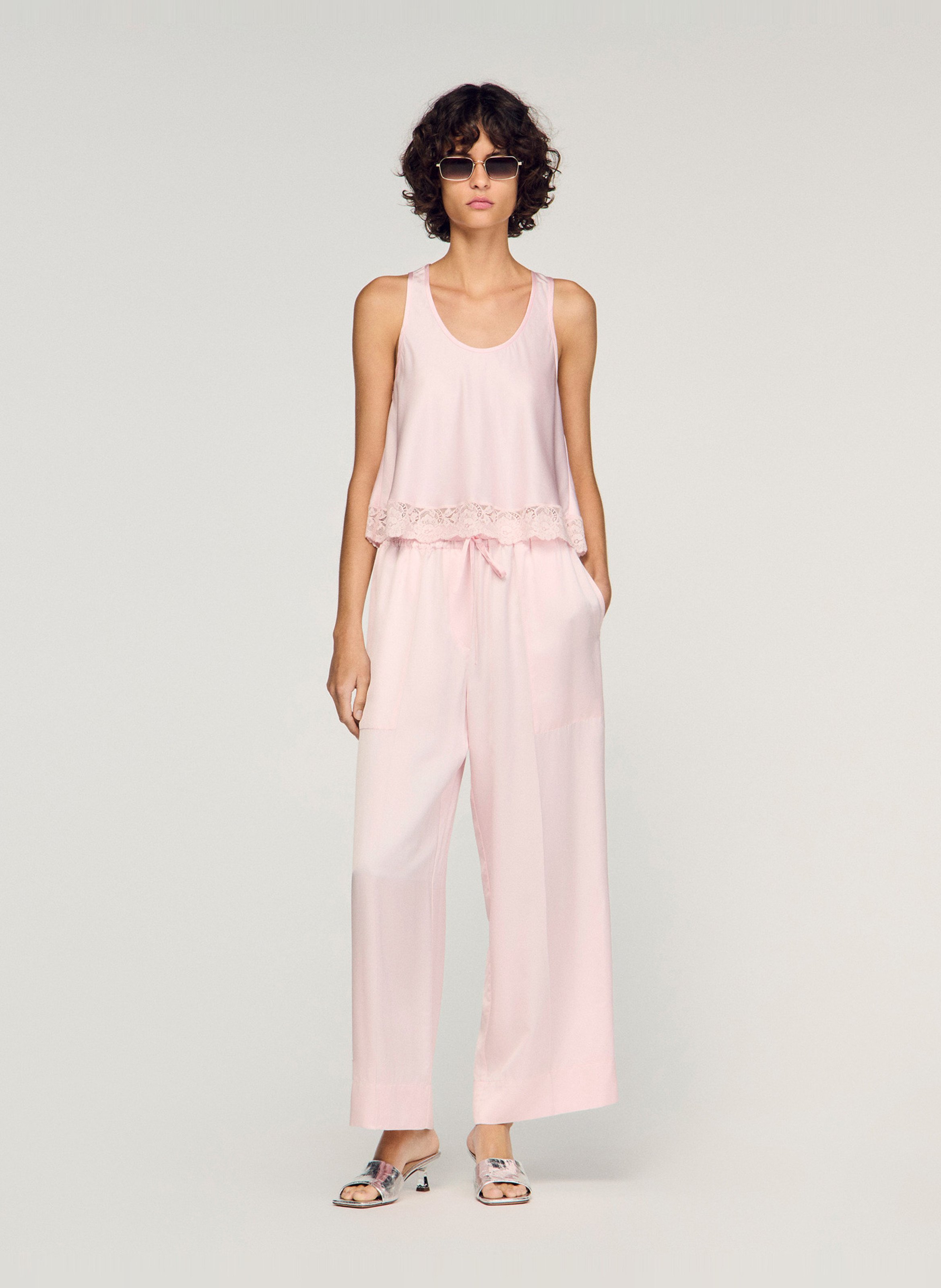 Débardeur col rond SANDRO Rose