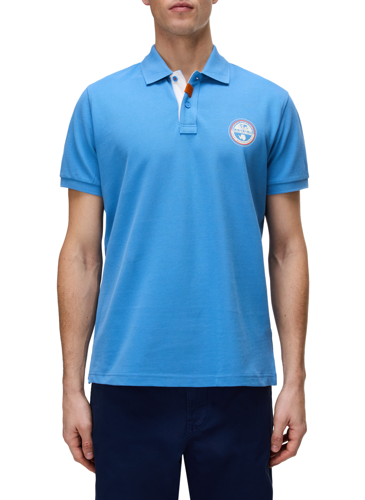 Polo droit à logo Clanis en coton NAPAPIJRI Bleu