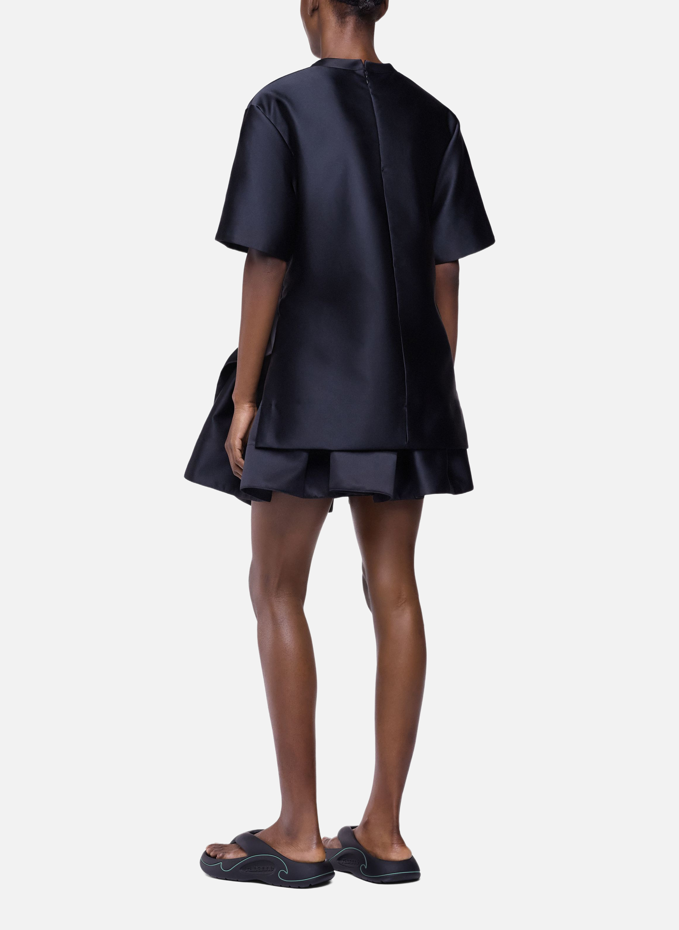 Top structuré en satin avec détail nœud RABANNE Noir