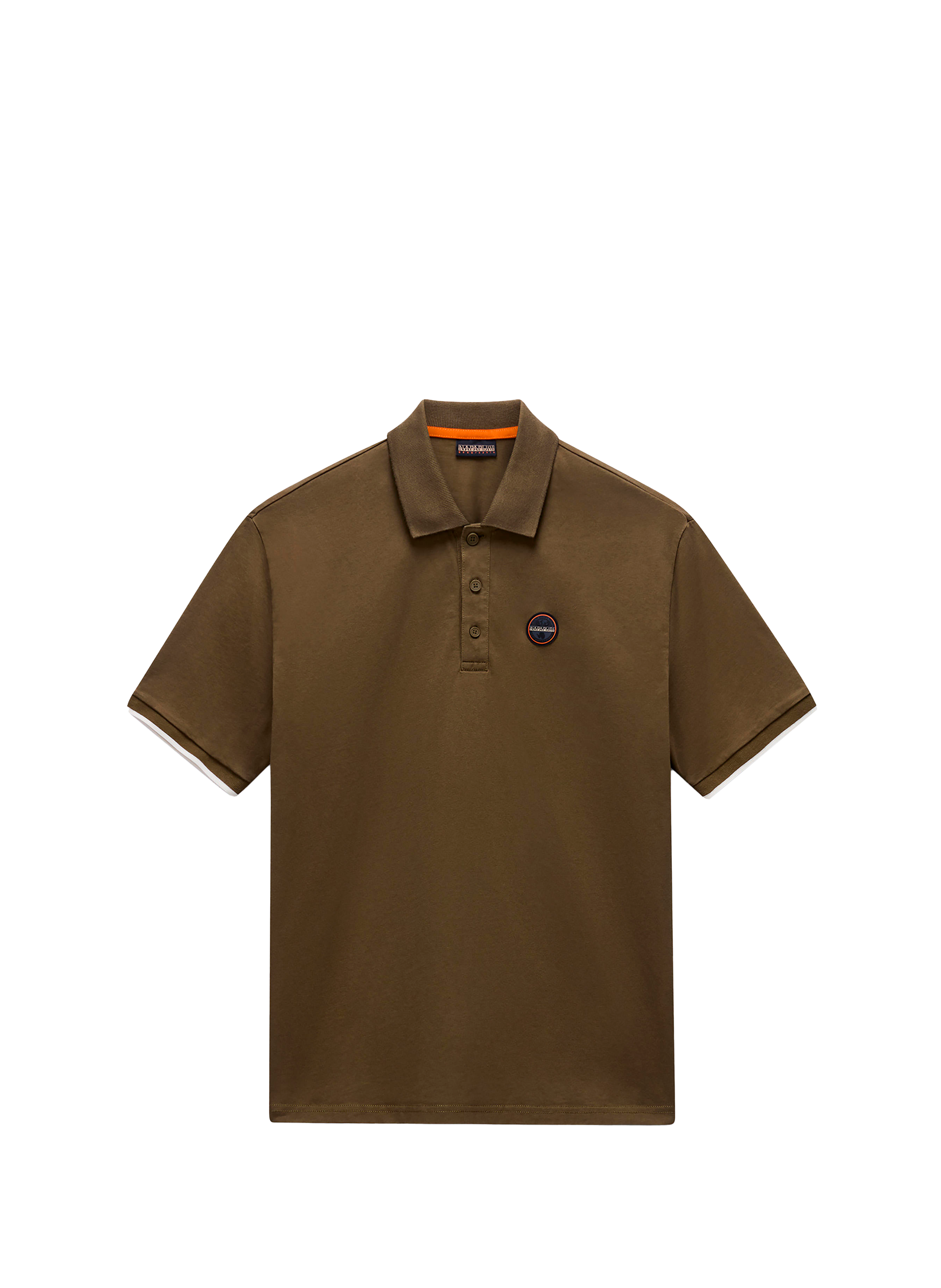 Polo droit à badge en coton  NAPAPIJRI Kaki