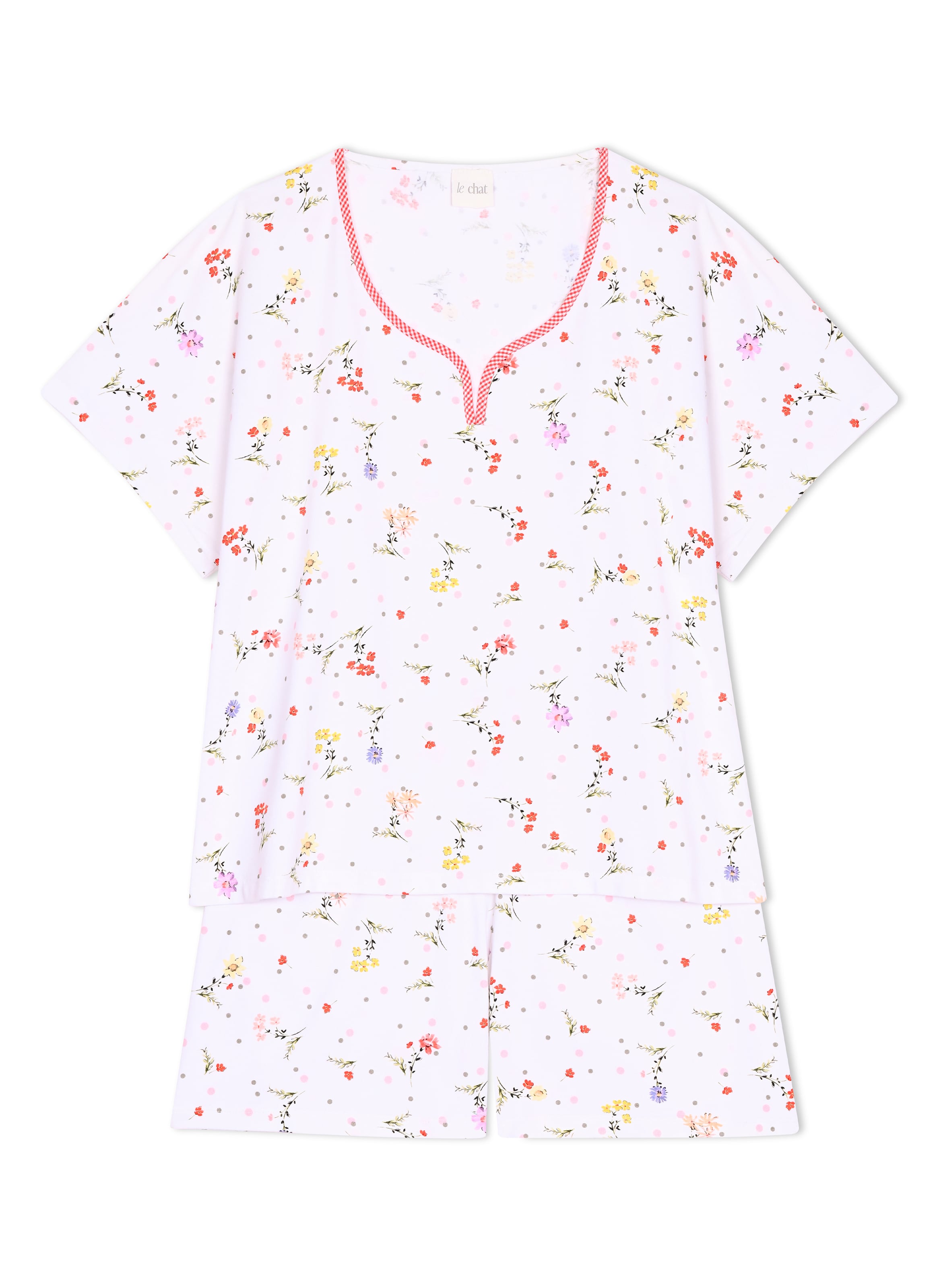 Pyjama short en coton daisy 200 LE CHAT Multicolore