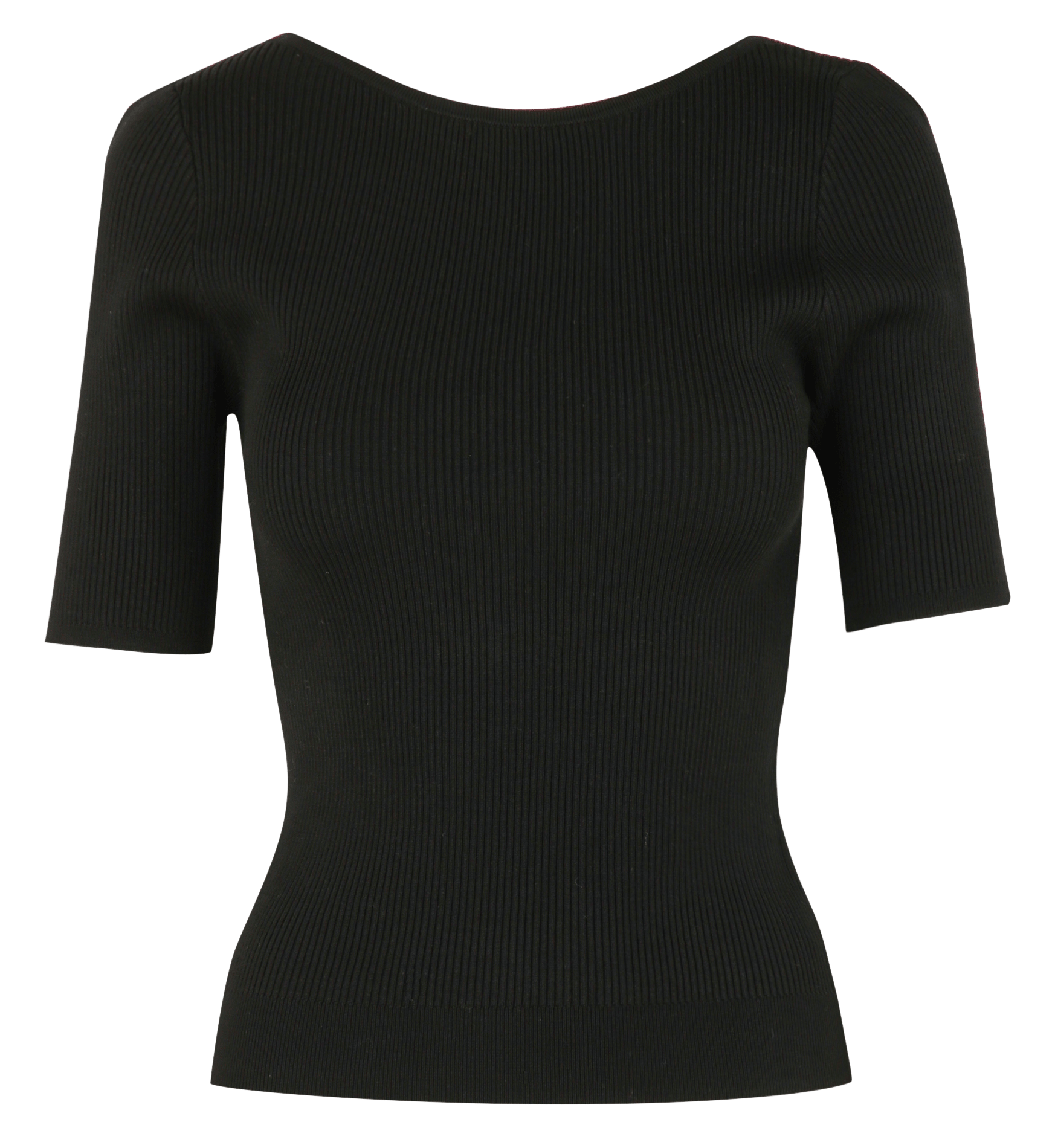 Top ajusté col bateau en maille peggy MAISON 123 Noir