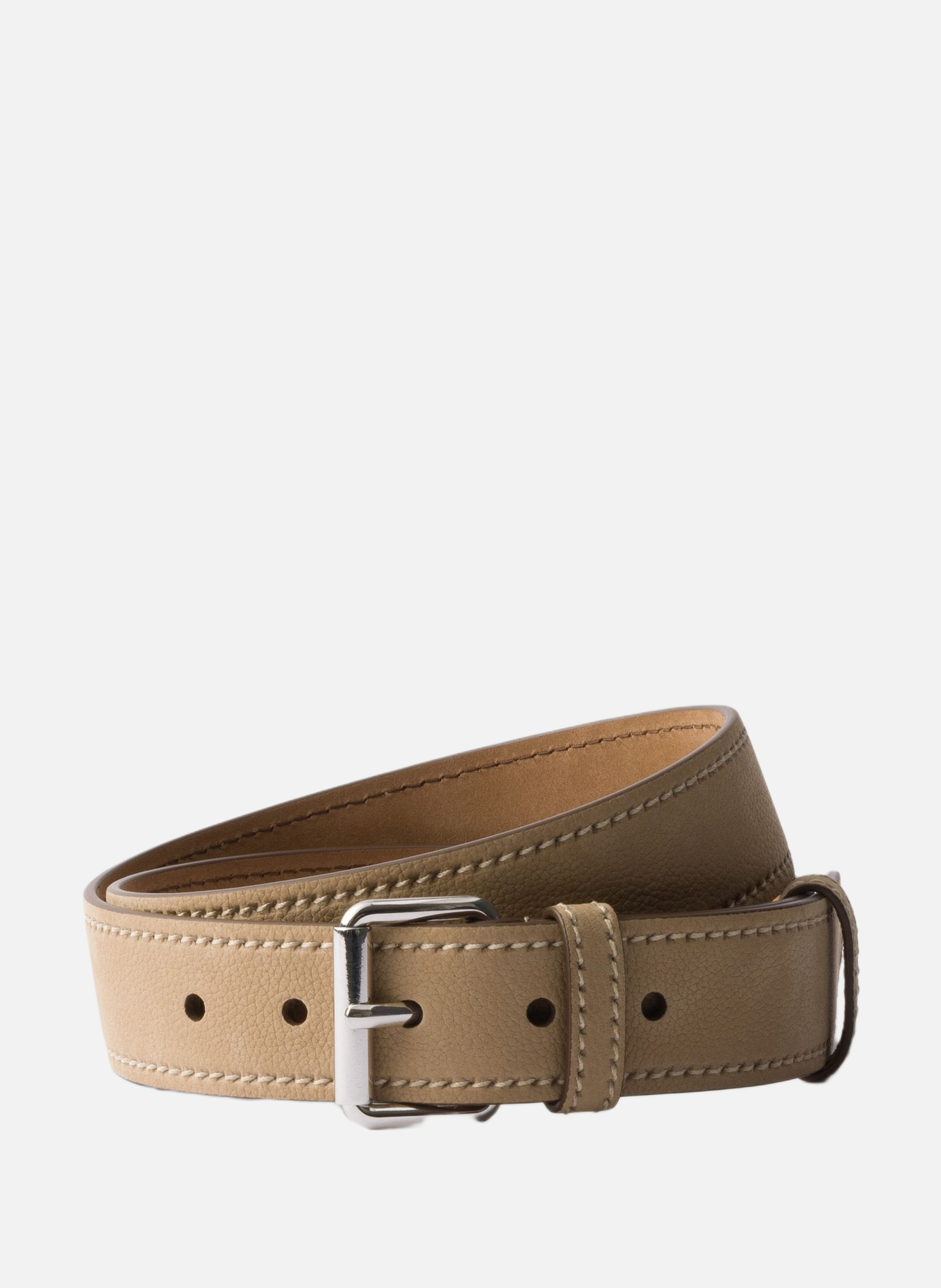 Ceinture en cuir nubuck PRADA Beige