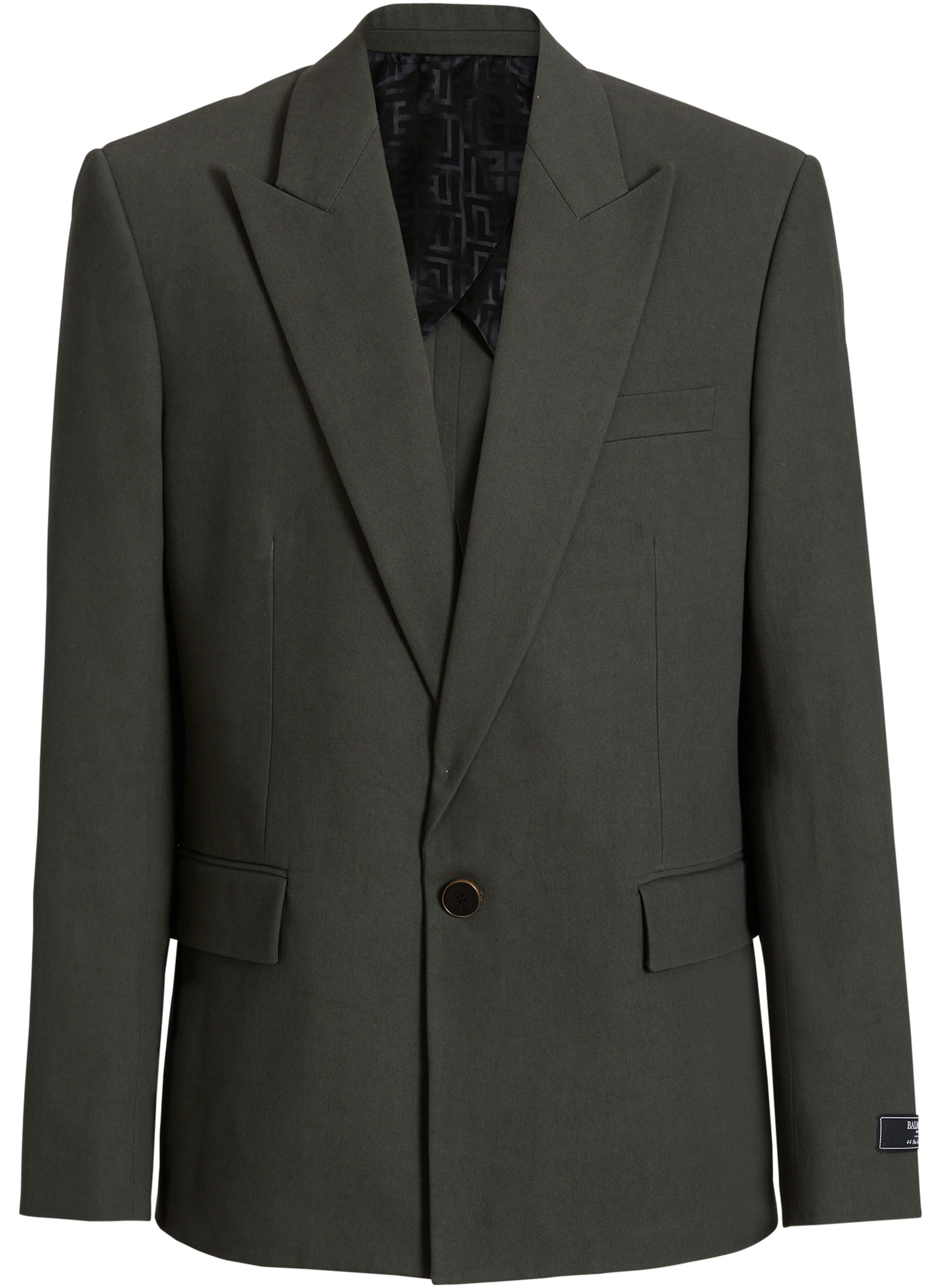 Veste 1 bouton en sergé de coton BALMAIN Vert