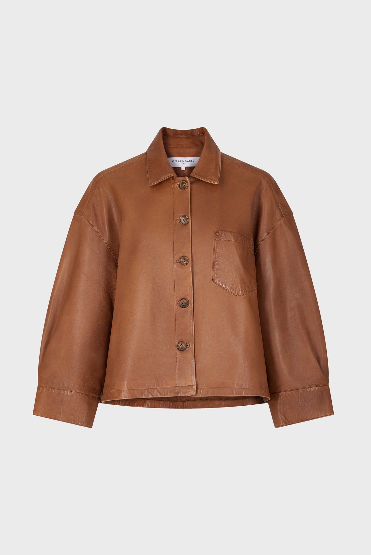 Veste courte en cuir - jocya GERARD DAREL Marron