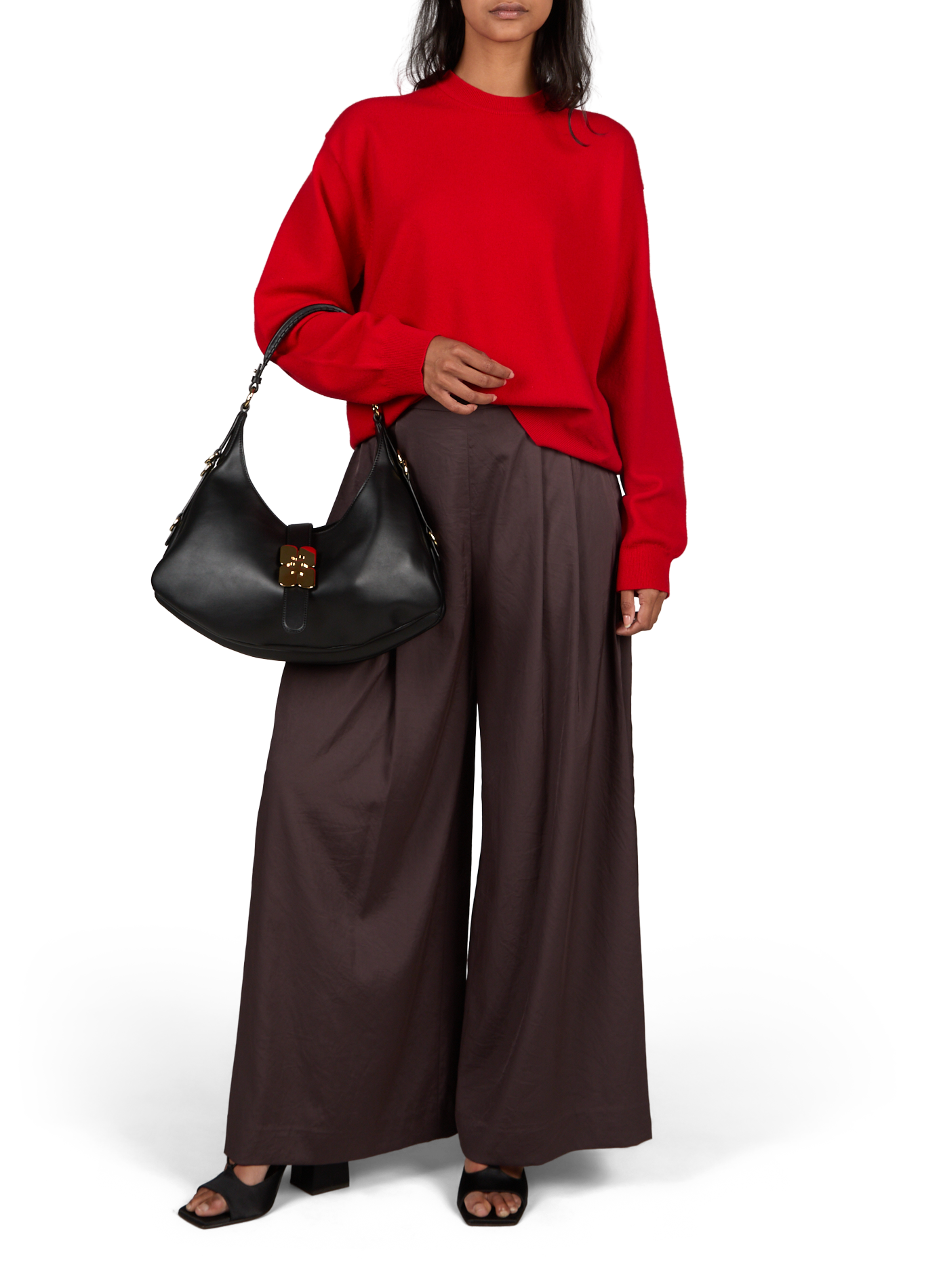 Sac à main small Kat en cuir GANNI Noir