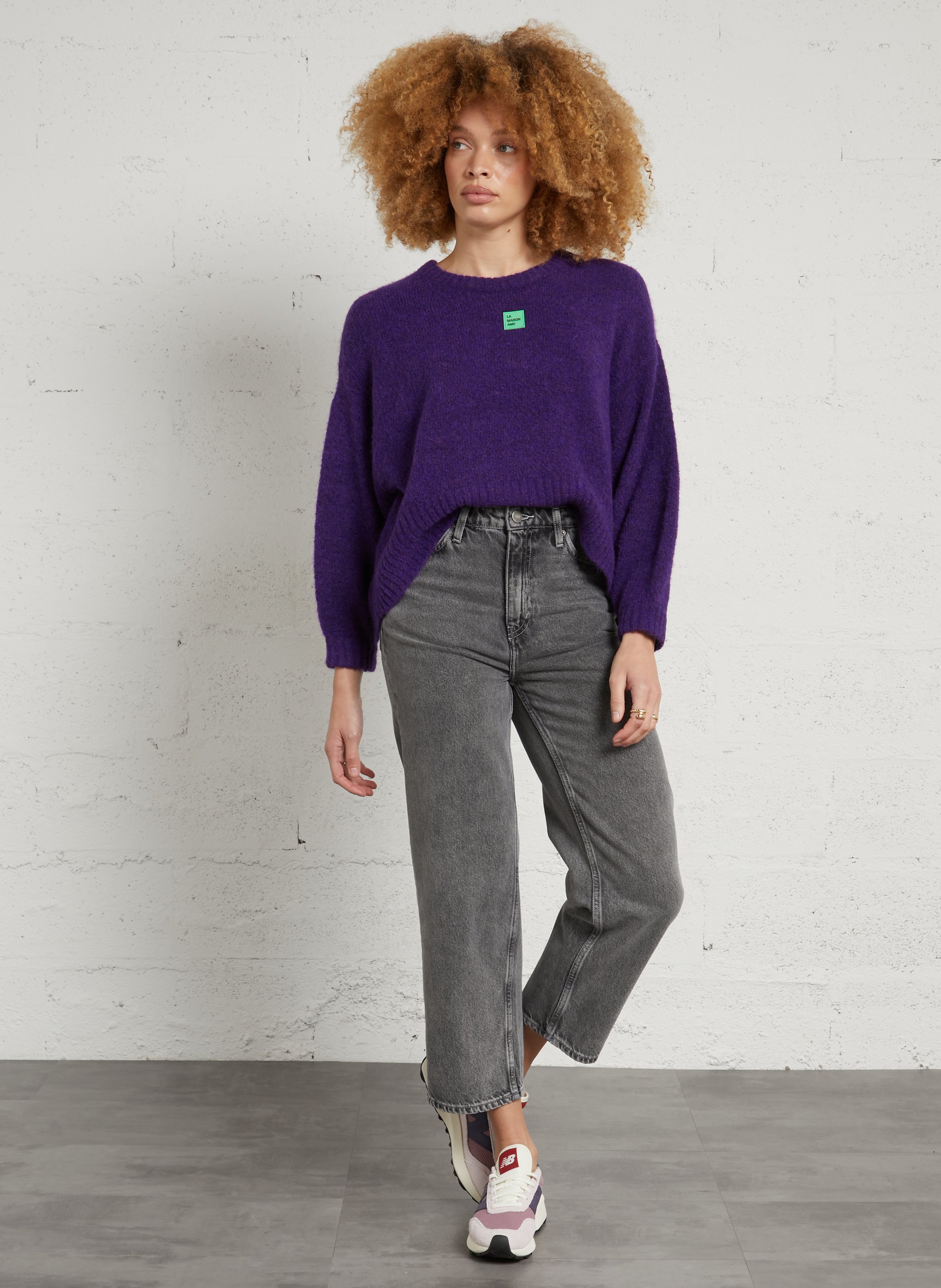 Jean droit en coton et coton recyclé yopday-b AMERICAN VINTAGE Gris