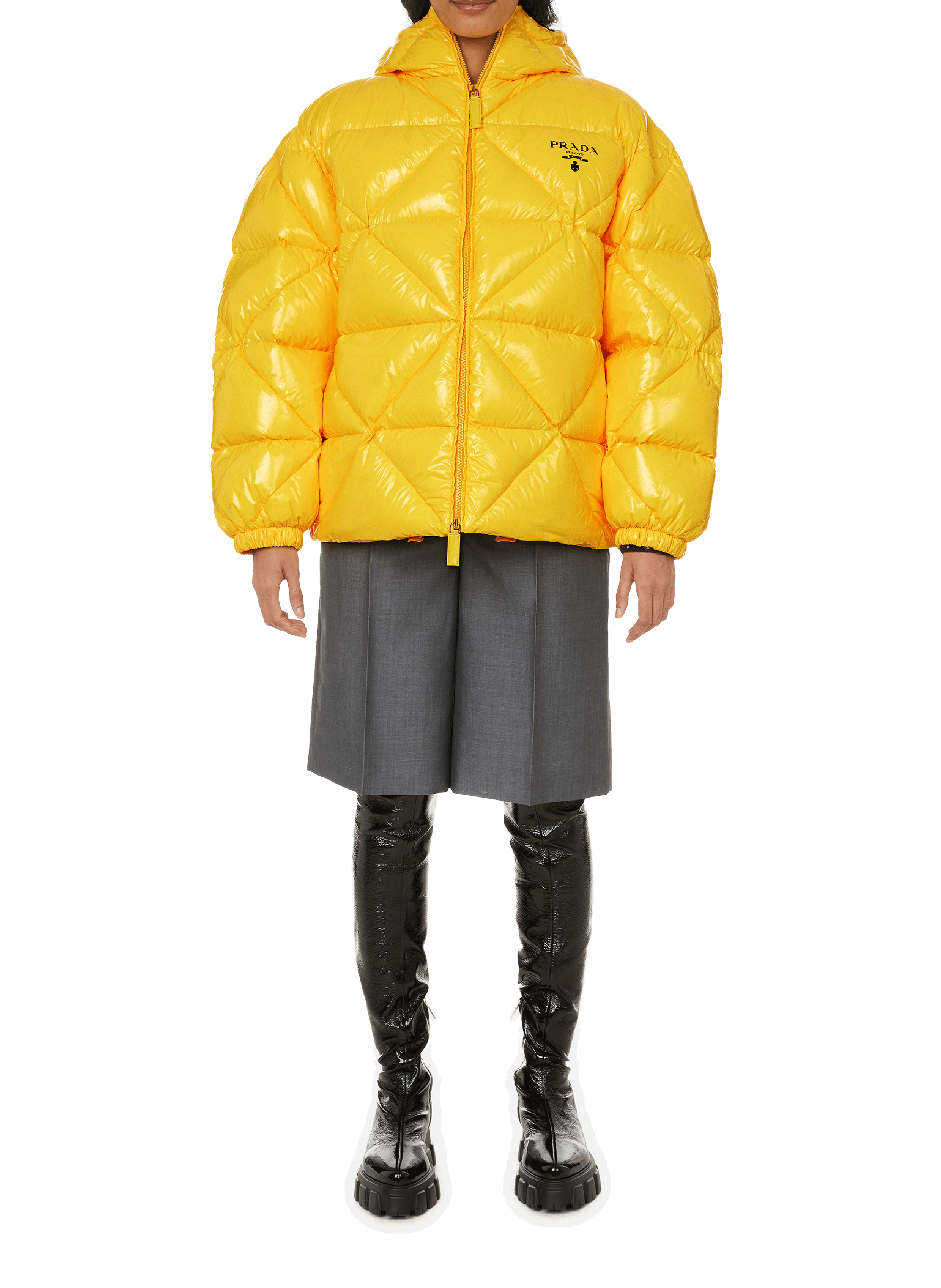 Doudoune à logo PRADA Jaune