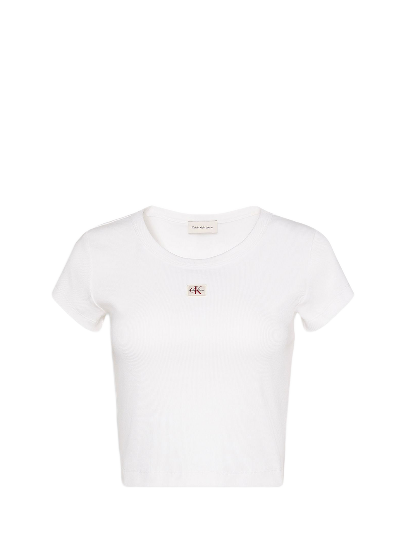 T-shirt court en coton mélangé CALVIN KLEIN Blanc