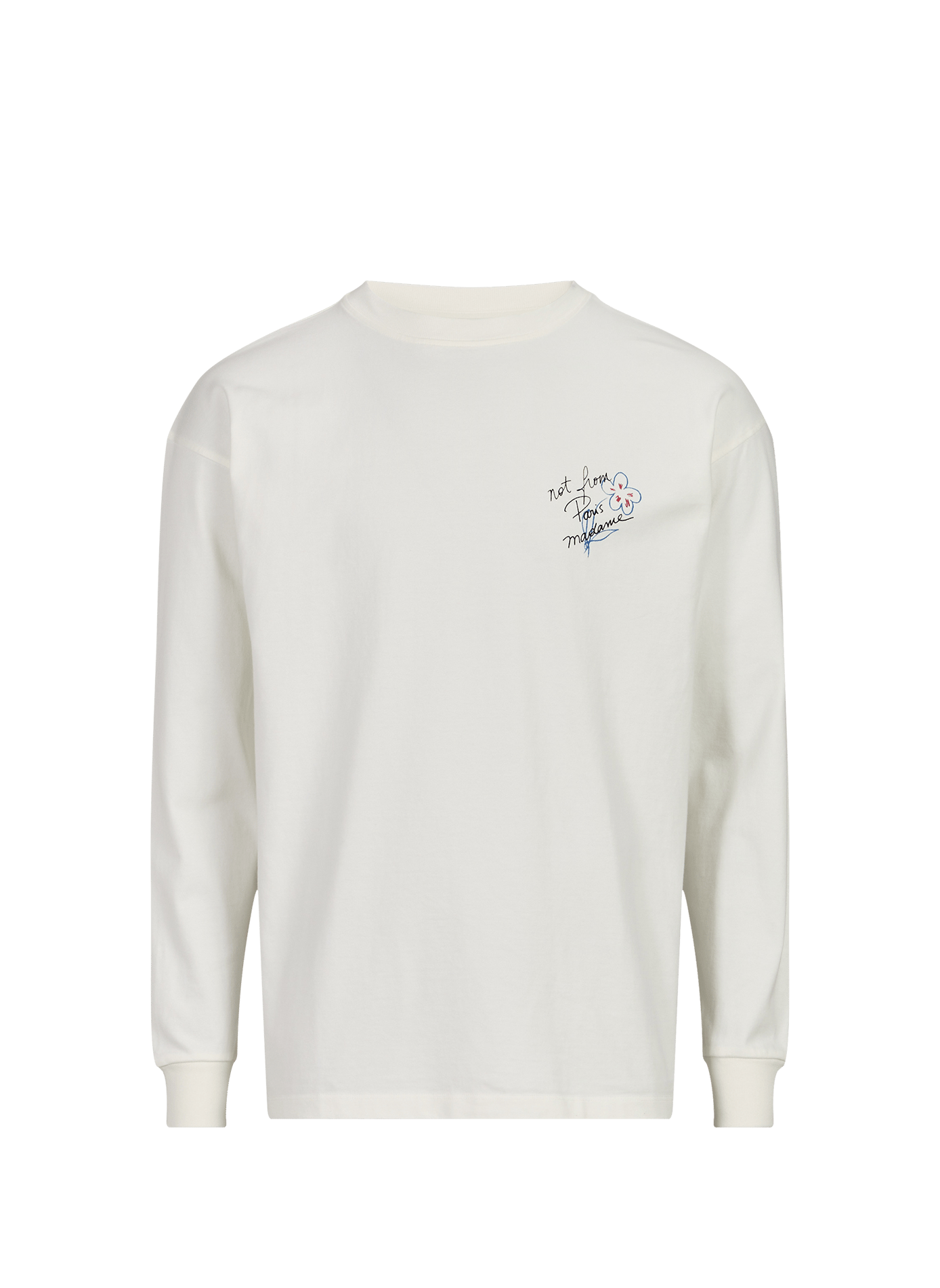 Long-sleeved cotton T-shirt with back print DROLE DE MONSIEUR White