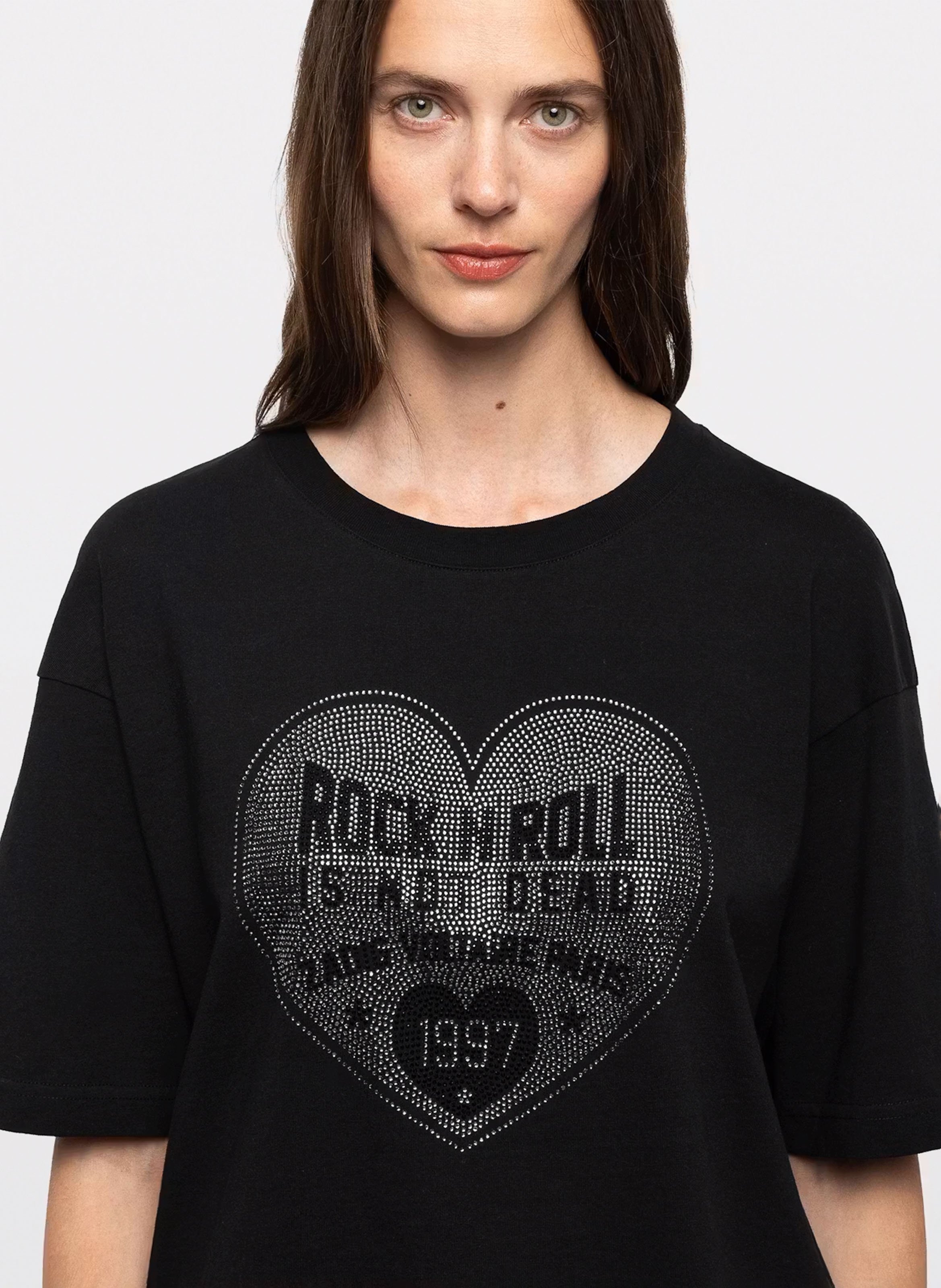 Tee-shirt droit en coton taida ZADIG&VOLTAIRE Noir
