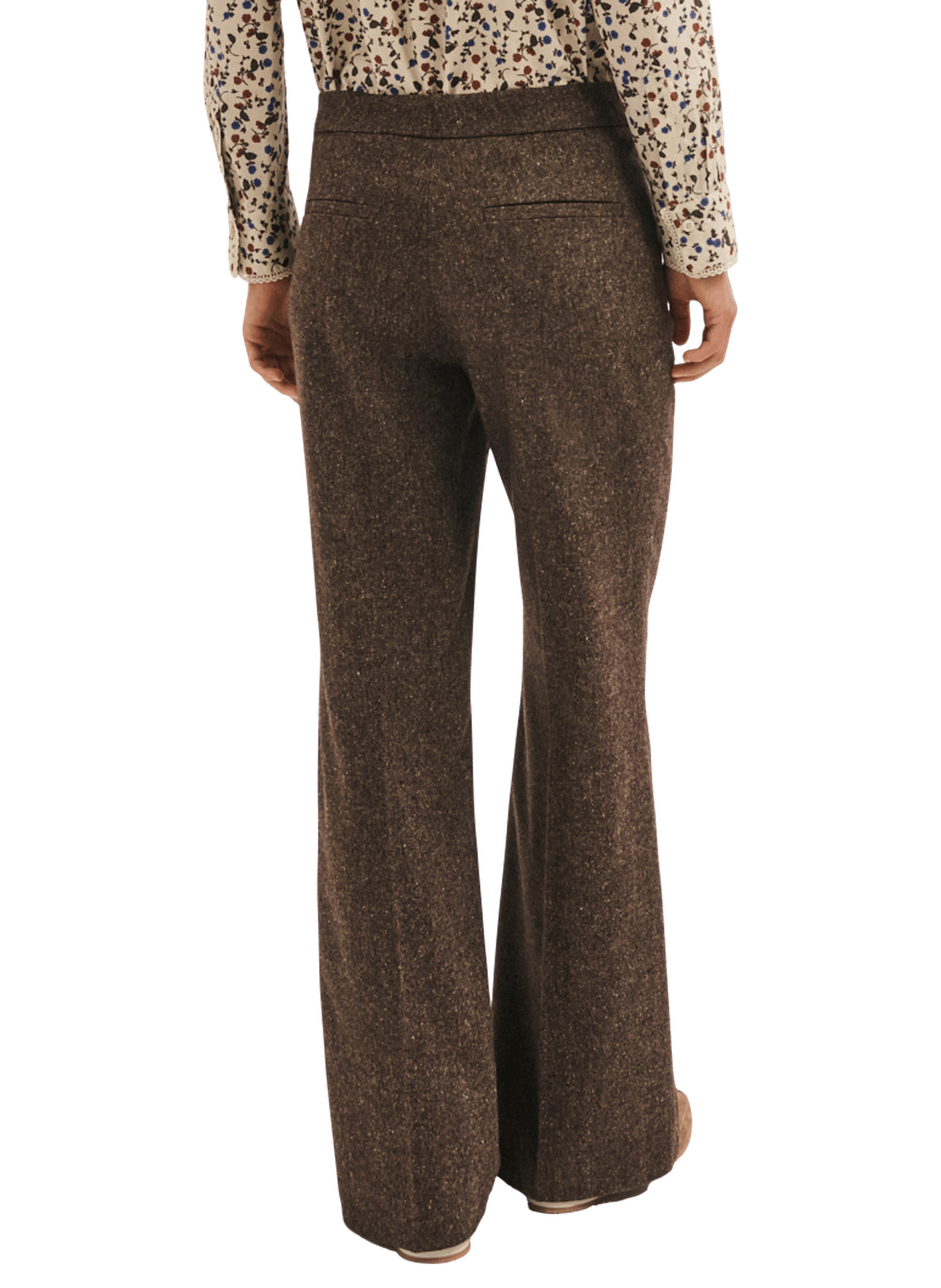 Pantalon 7/8 chiné - math PABLO Marron