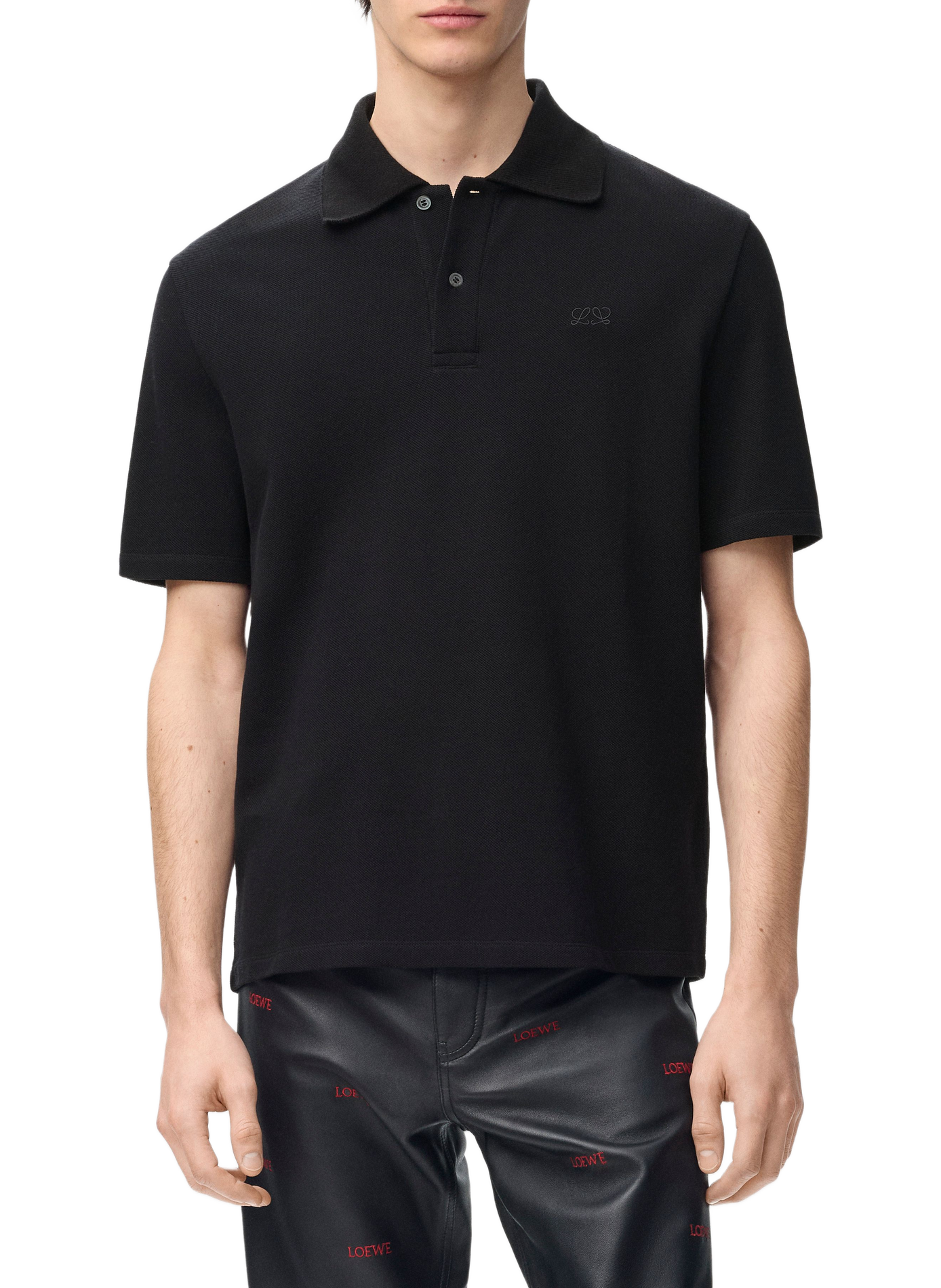 Poloshirt aus leichtem Pikee-Baumwolle LOEWE Schwarz