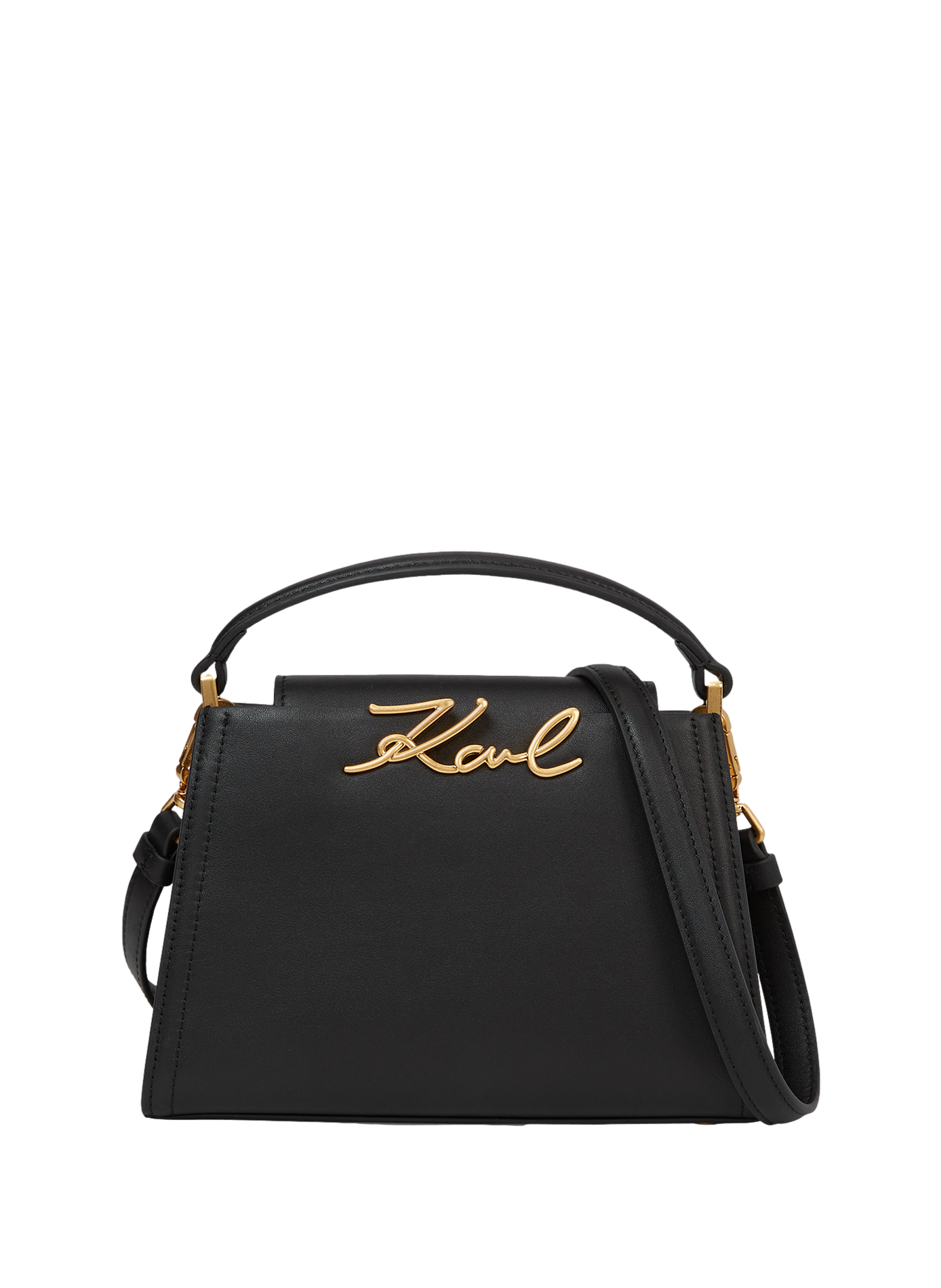 Lederhandtasche K/Signature Mini KARL LAGERFELD Schwarz