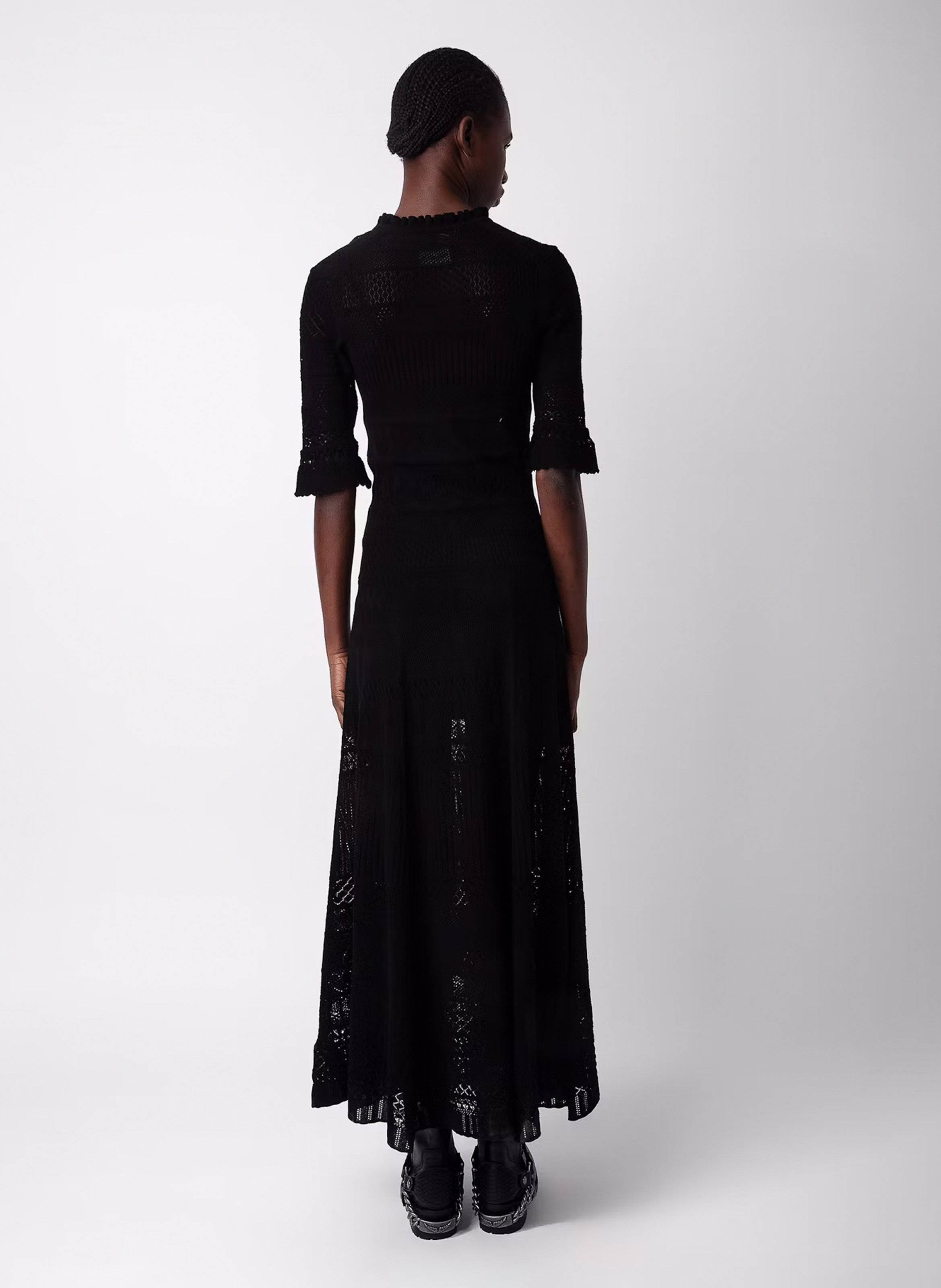 Robe longue en crochet memphis ZADIG&VOLTAIRE Noir