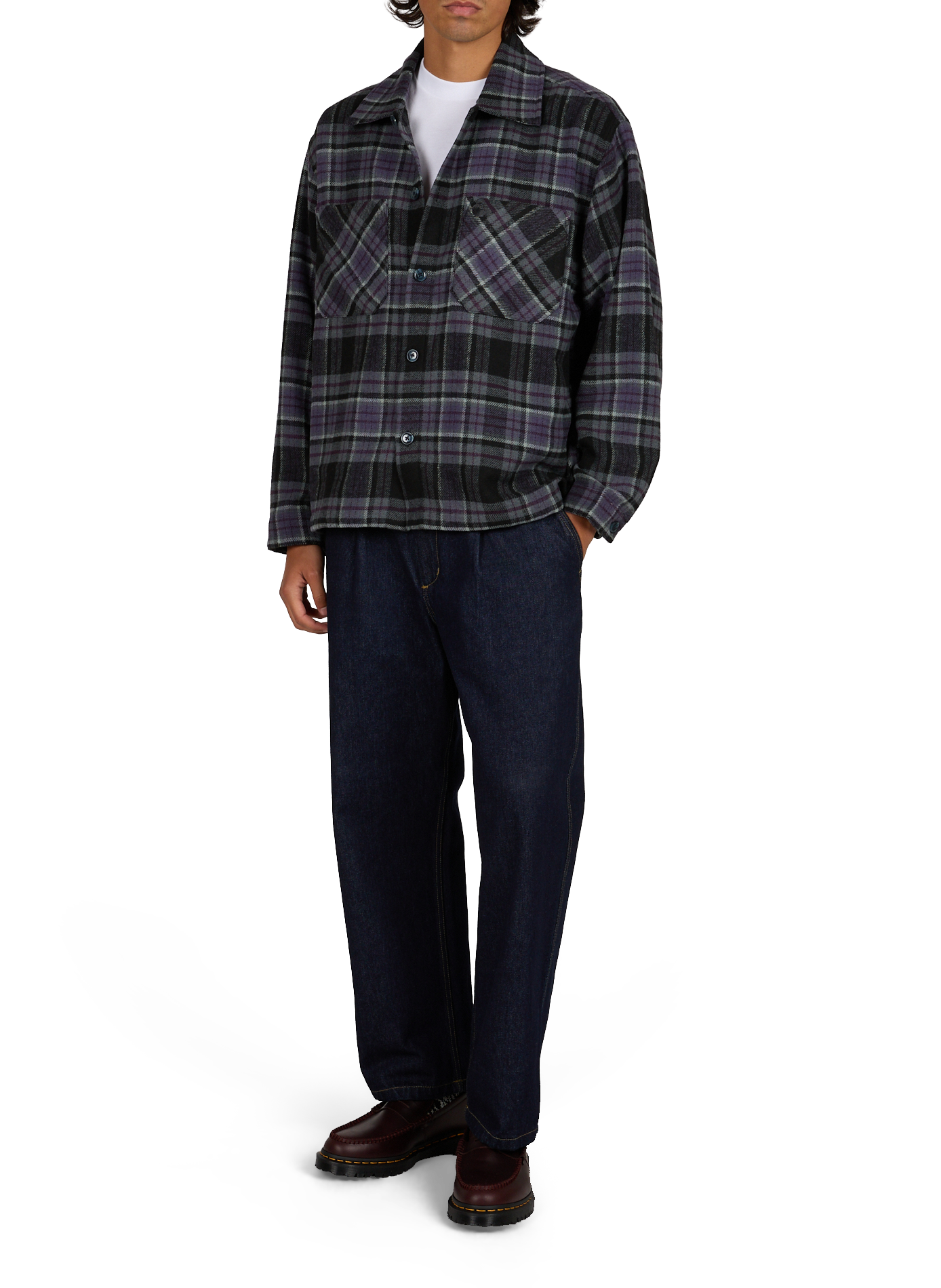 Langarmhemd mit Karomuster aus Tweed CARHARTT WIP Violett