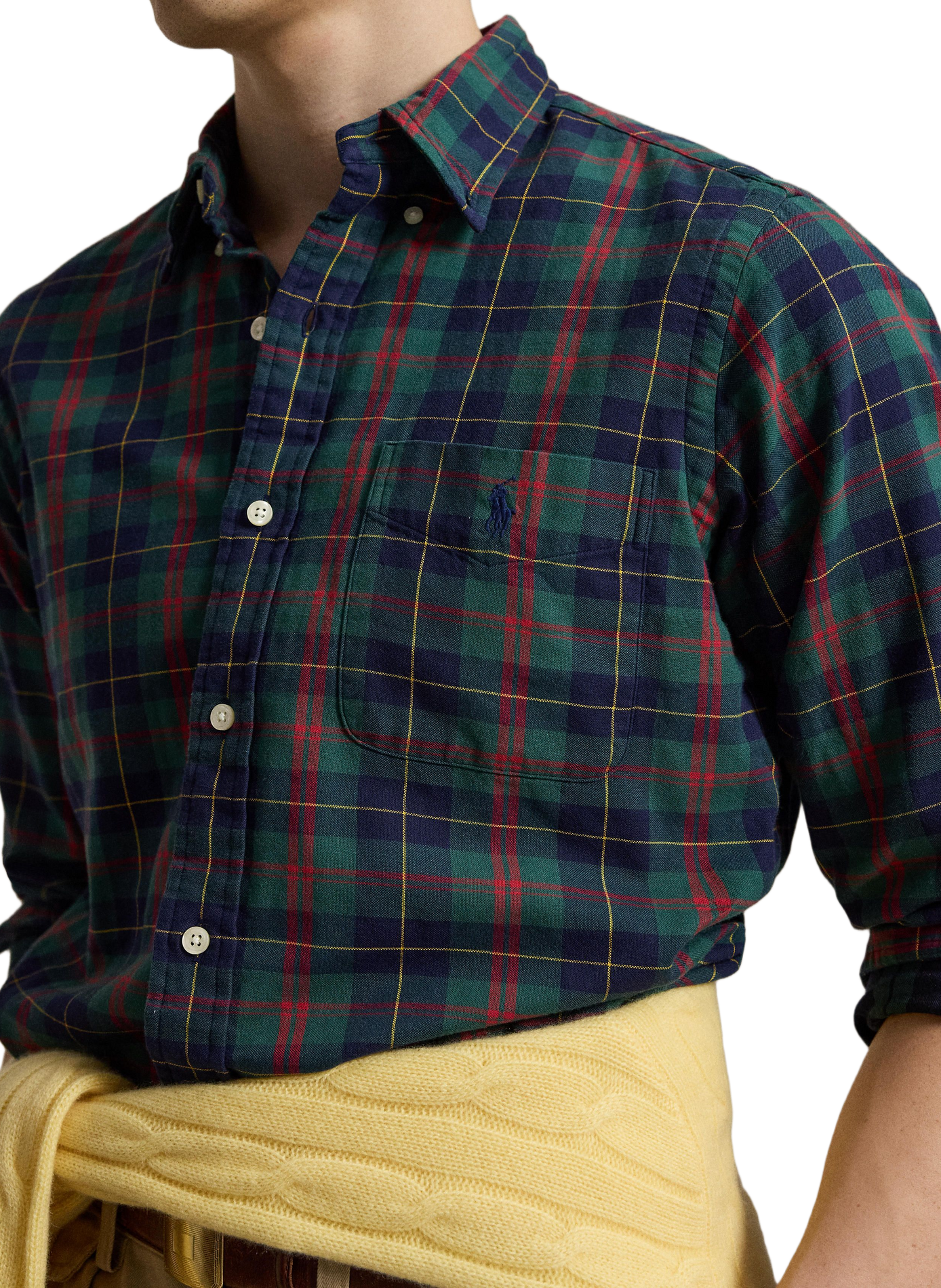 Chemise droite à carreaux en coton POLO RALPH LAUREN Bleu