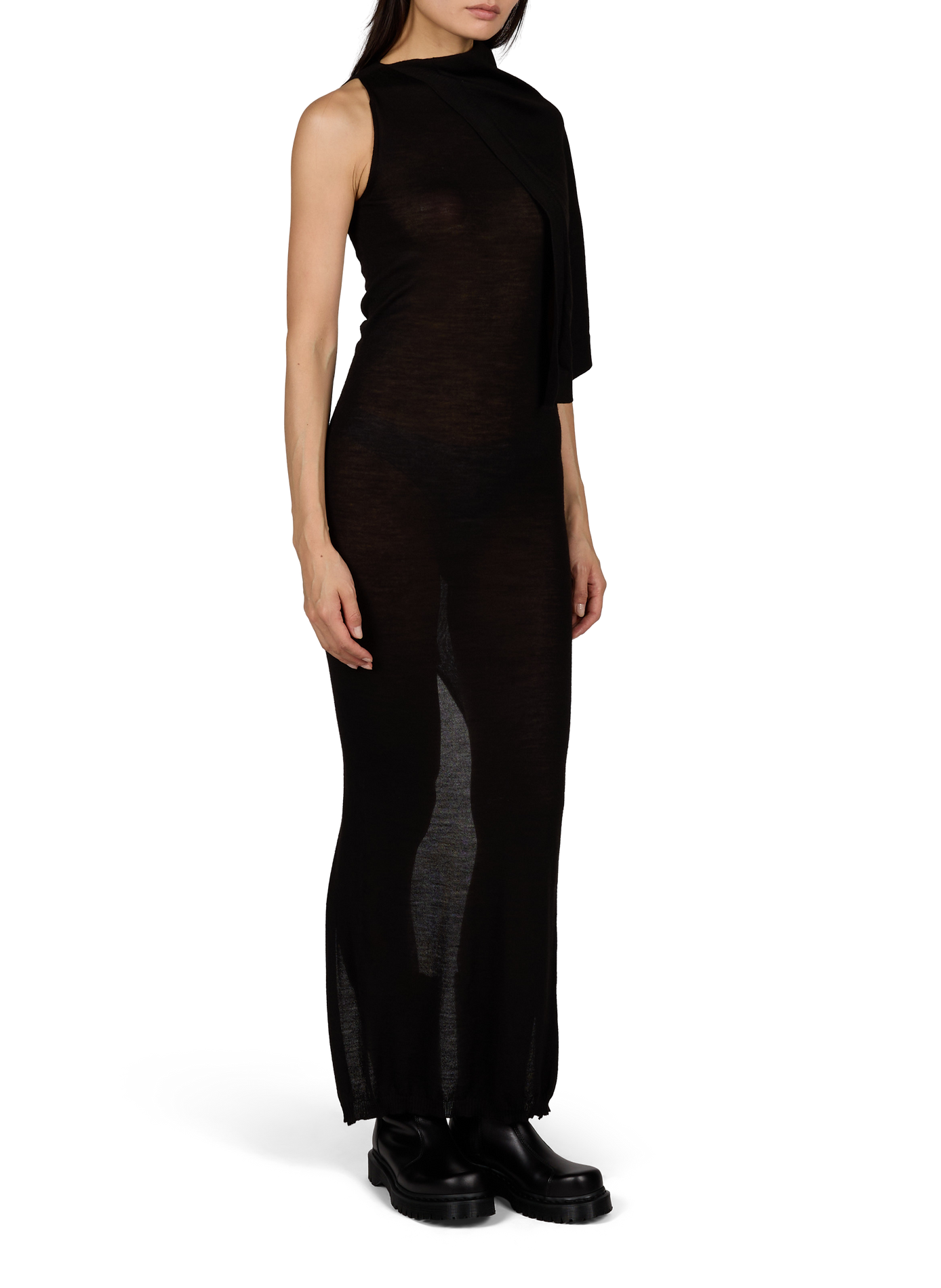 Robe longue sans manches en laine RICK OWENS Noir