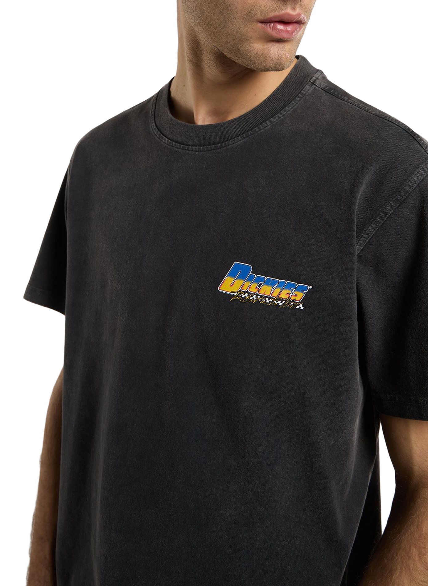 Straight printed cotton t-shirt DICKIES Black