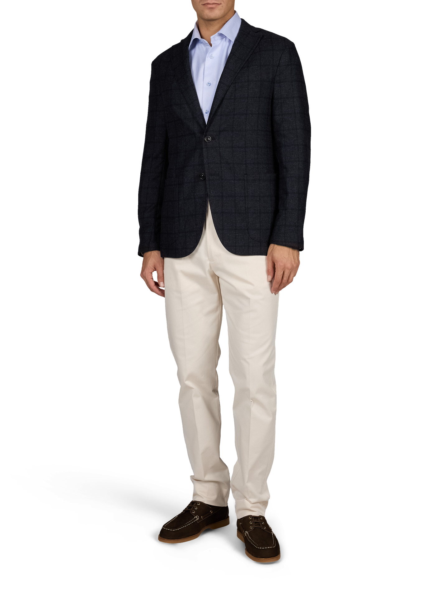 Checked wool-blend blazer jacket BOGLIOLI Blue