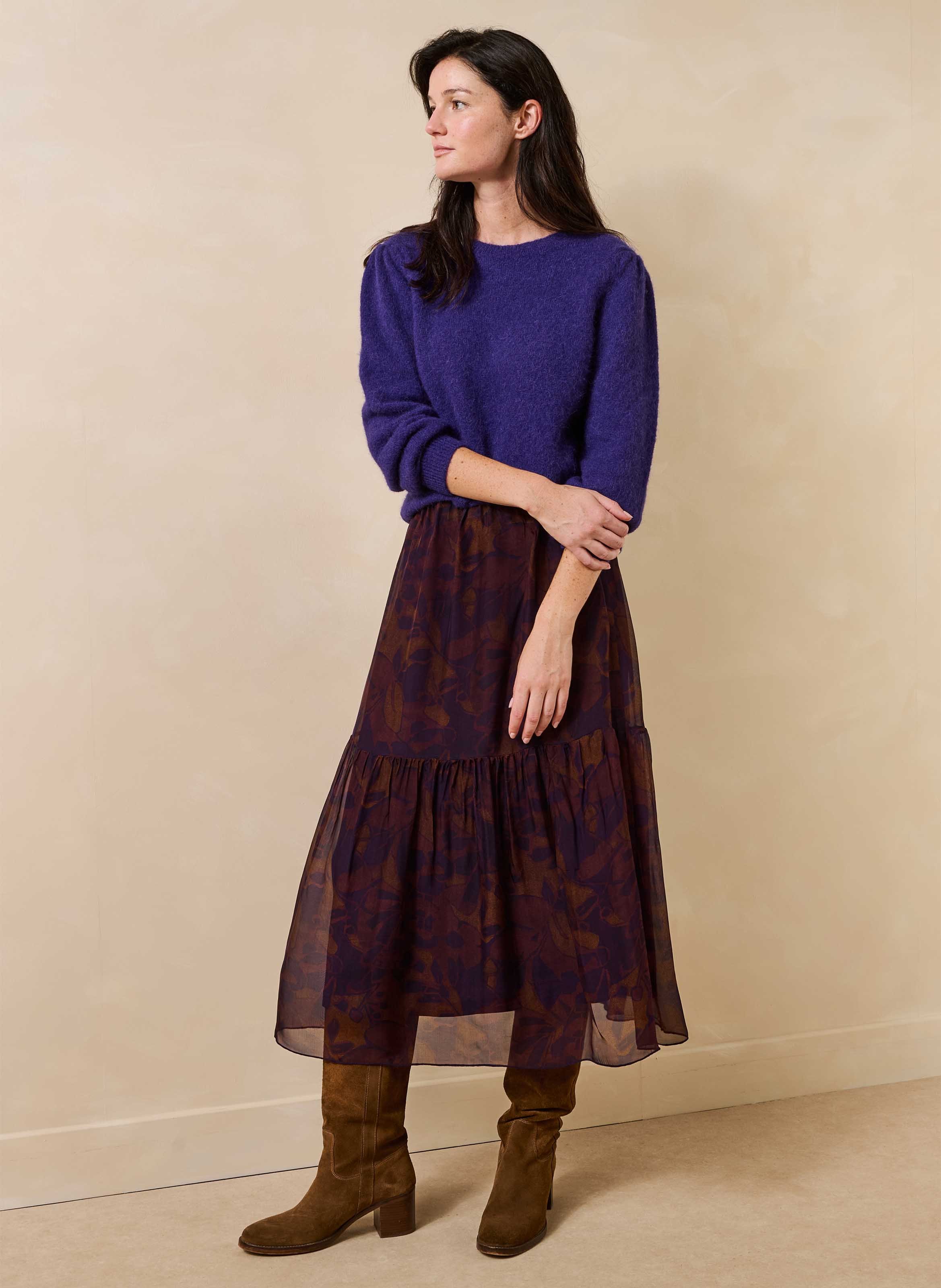 Uitlopende midi-rok met print LA FEE MARABOUTEE Veelkleurig