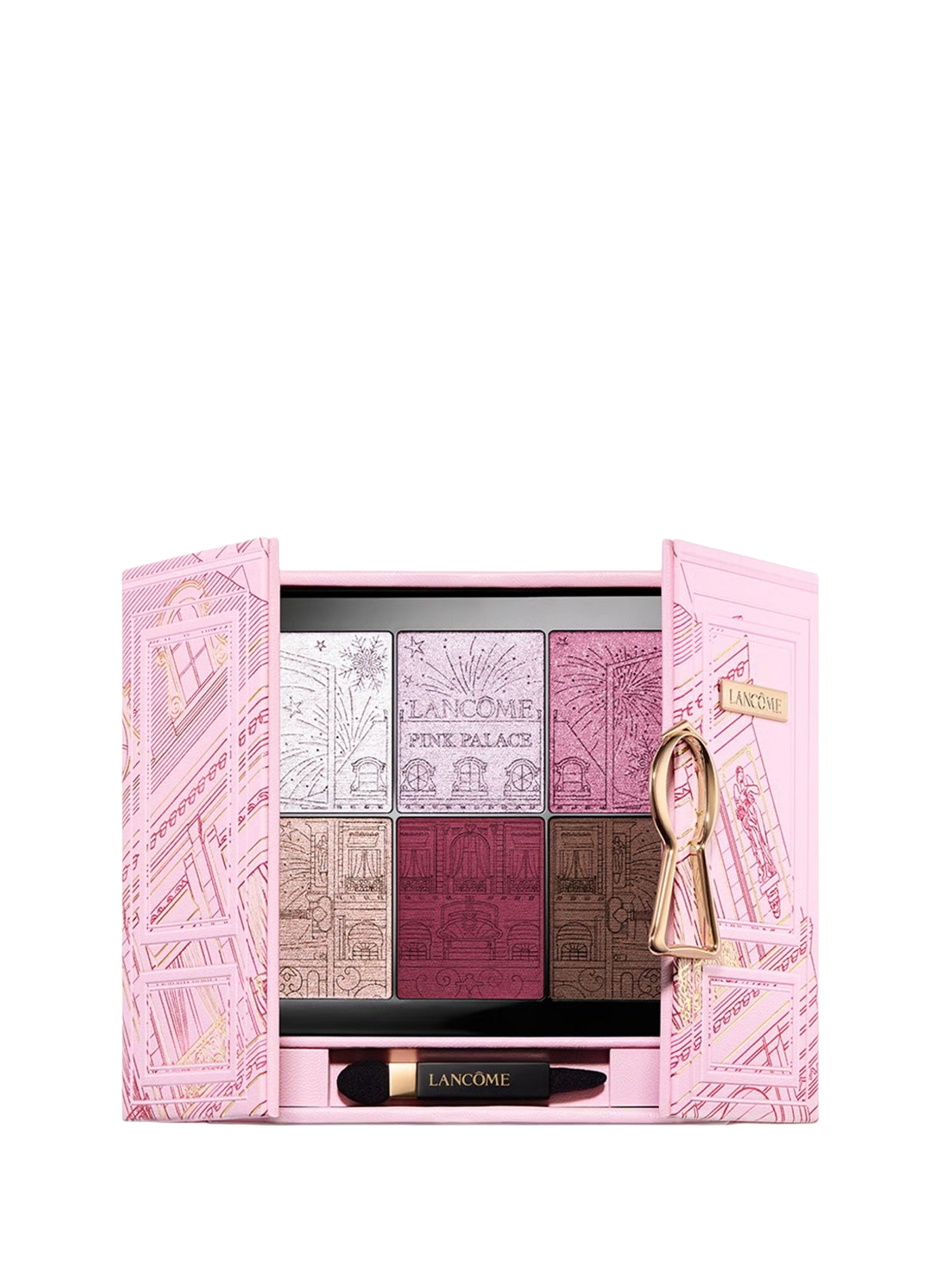 Hypnose Palette Exclusieve oogschaduwpalette LANCÔME Crystal frost  lancÔme pink palace  cherry check-in golden key  velvet drapes  turndown treat