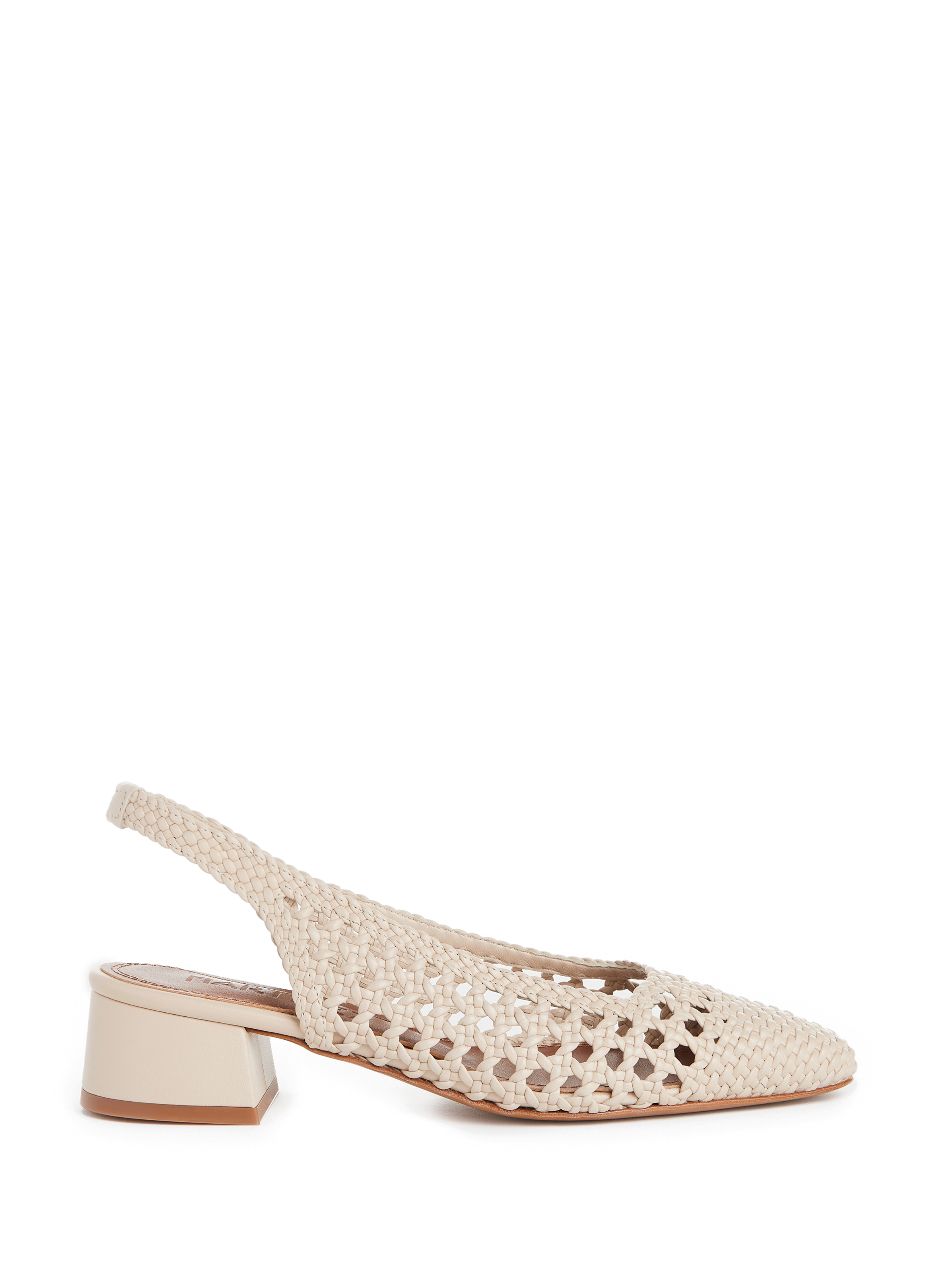 SOULIERS MARTINEZ Tarragona woven leather ballet flats  Beige