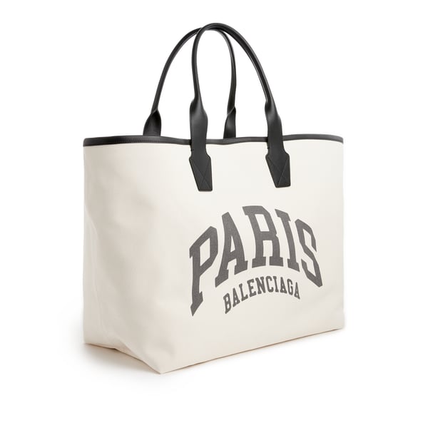 Sac City Paris en toile de coton et cuir