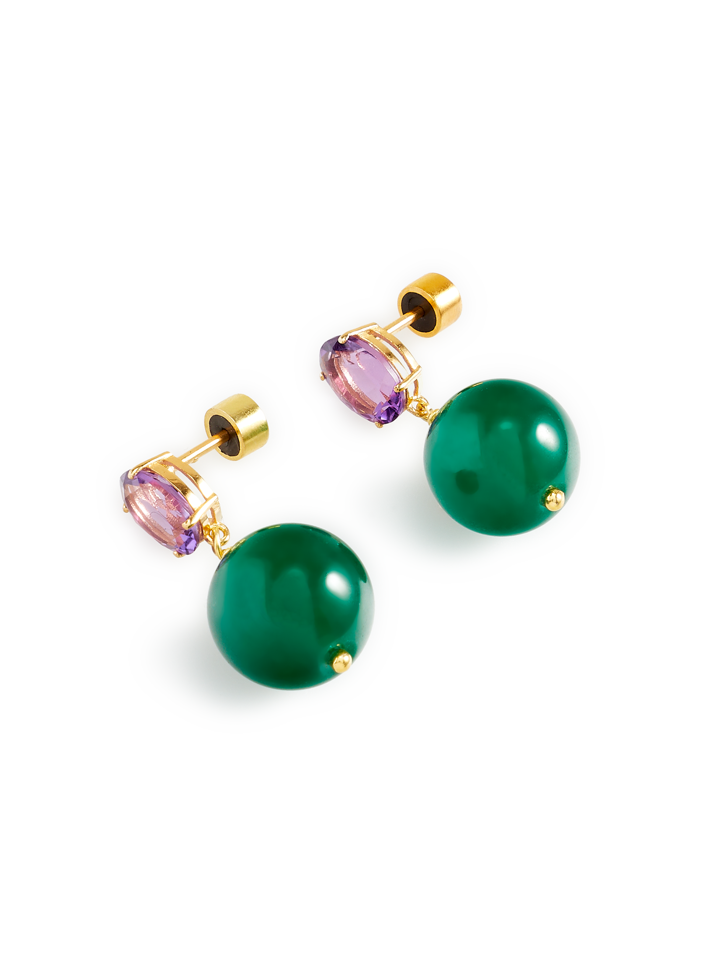 Boucles d'oreille pendantes en jade