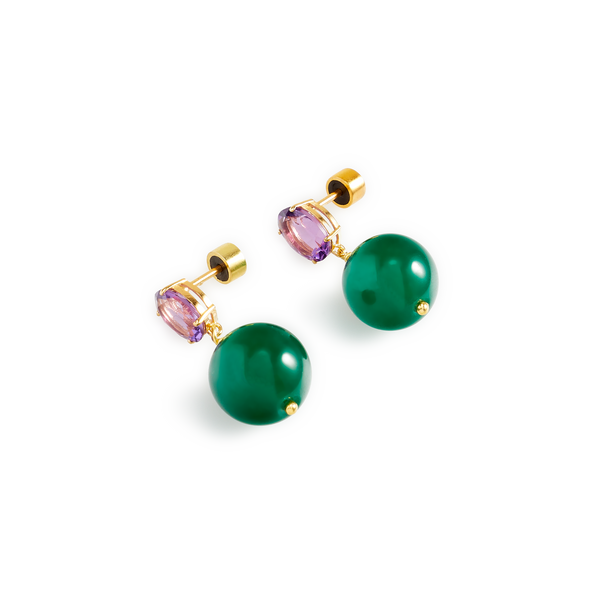 Boucles d'oreille pendantes en jade