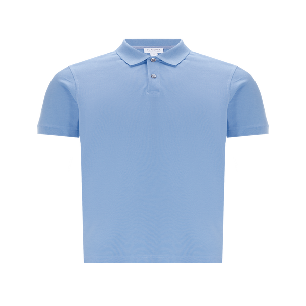 Sunspel Cotton Polo Shirt In Blue
