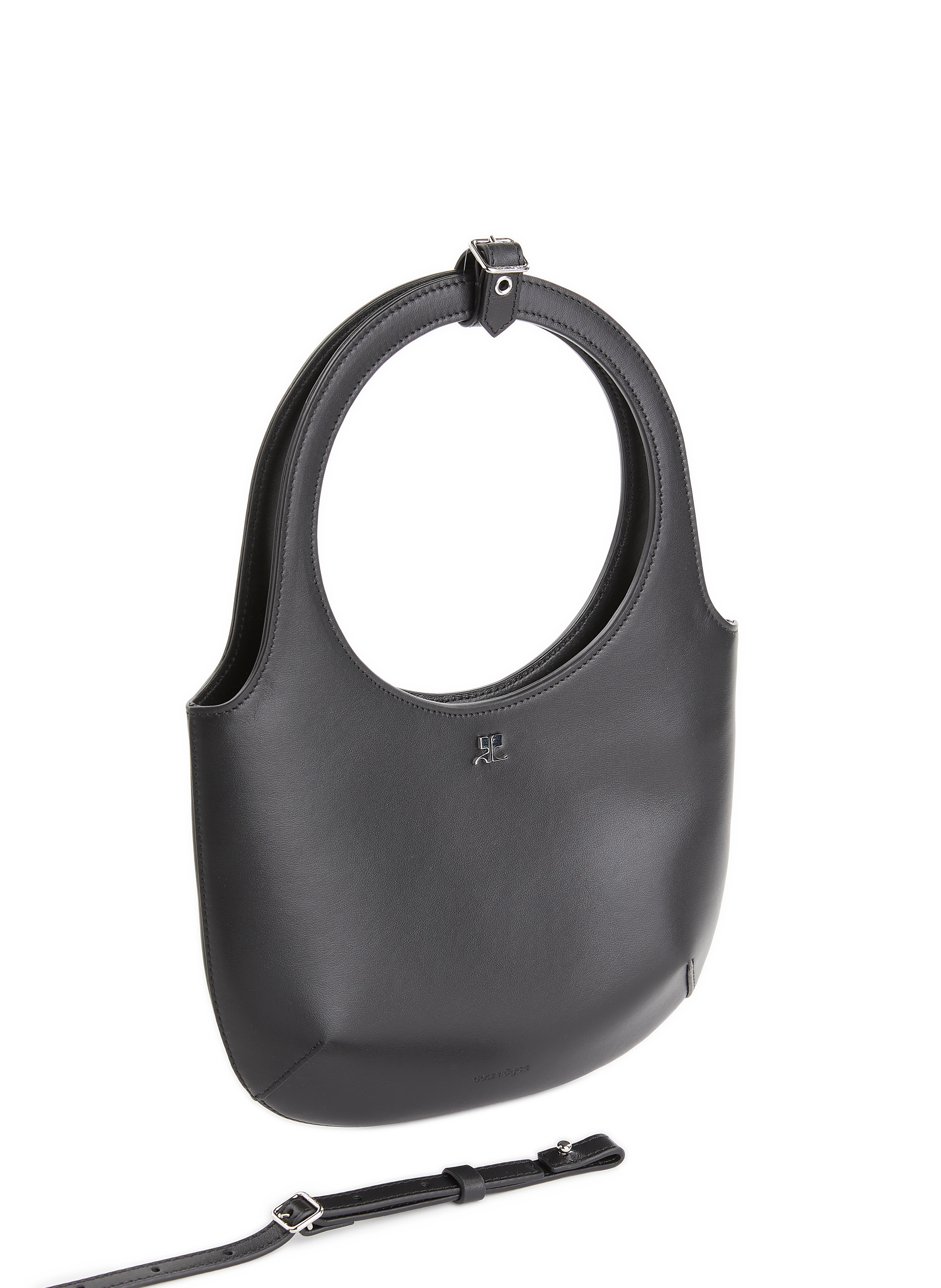 Sac épaule en cuir COURRÈGES Noir