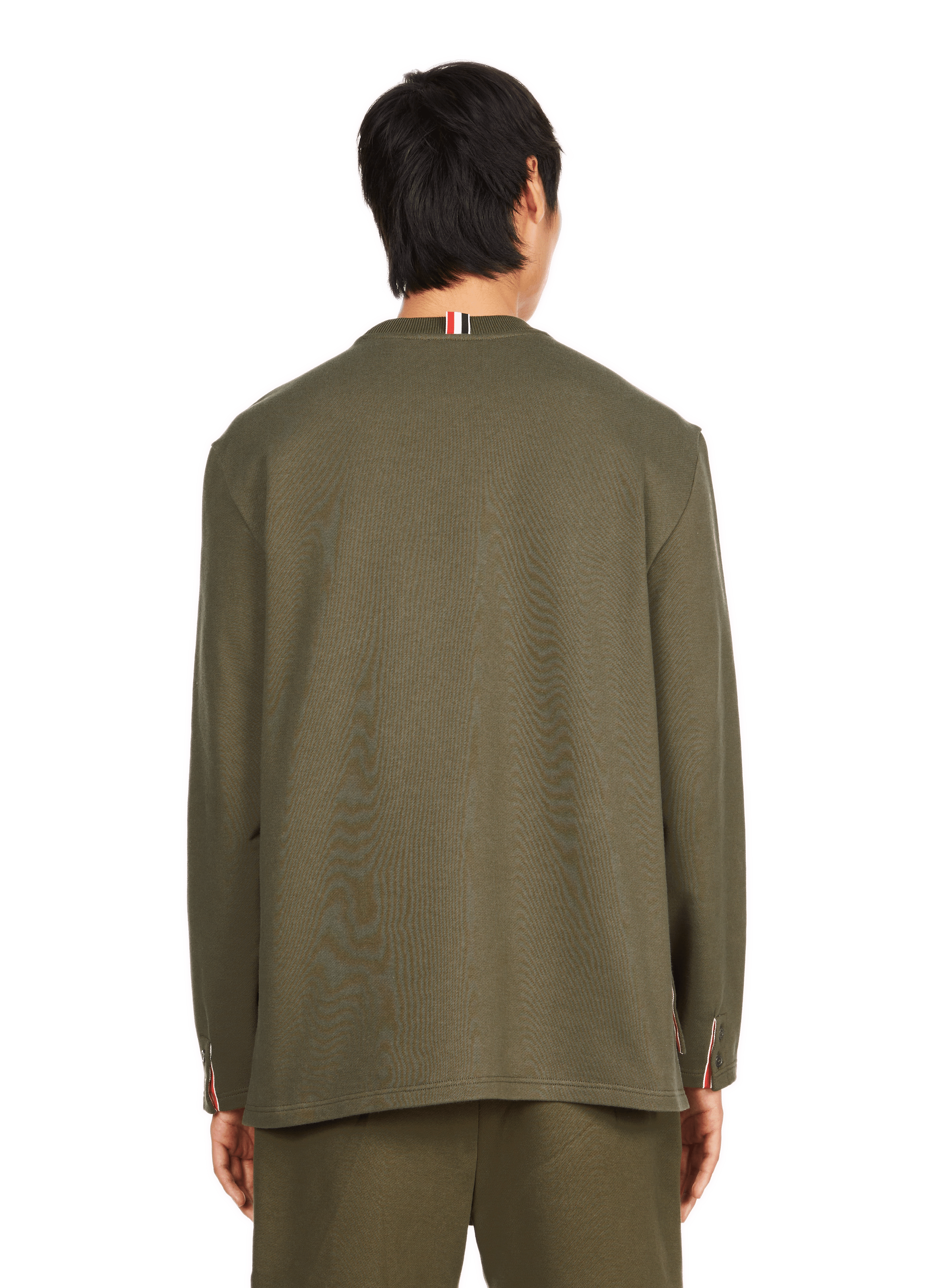 Oversized cotton sweatshirt THOM BROWNE Green