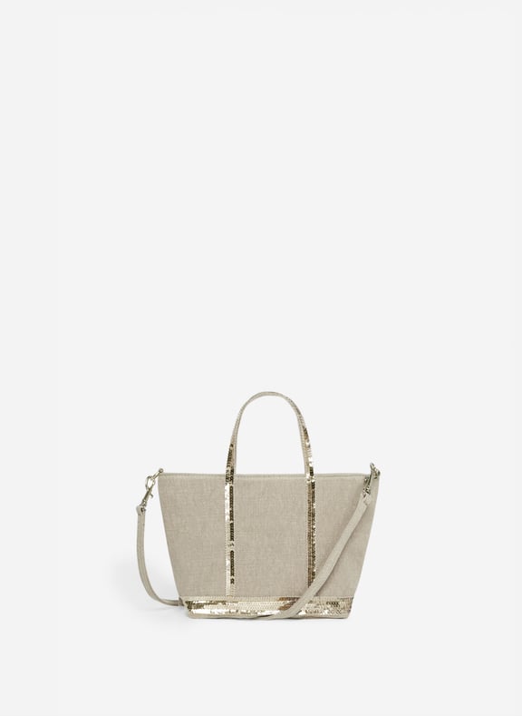 Cabas xs zippé en lin Beige by VANESSA BRUNO VANESSA BRUNO Cabas xs zippé en lin Beige