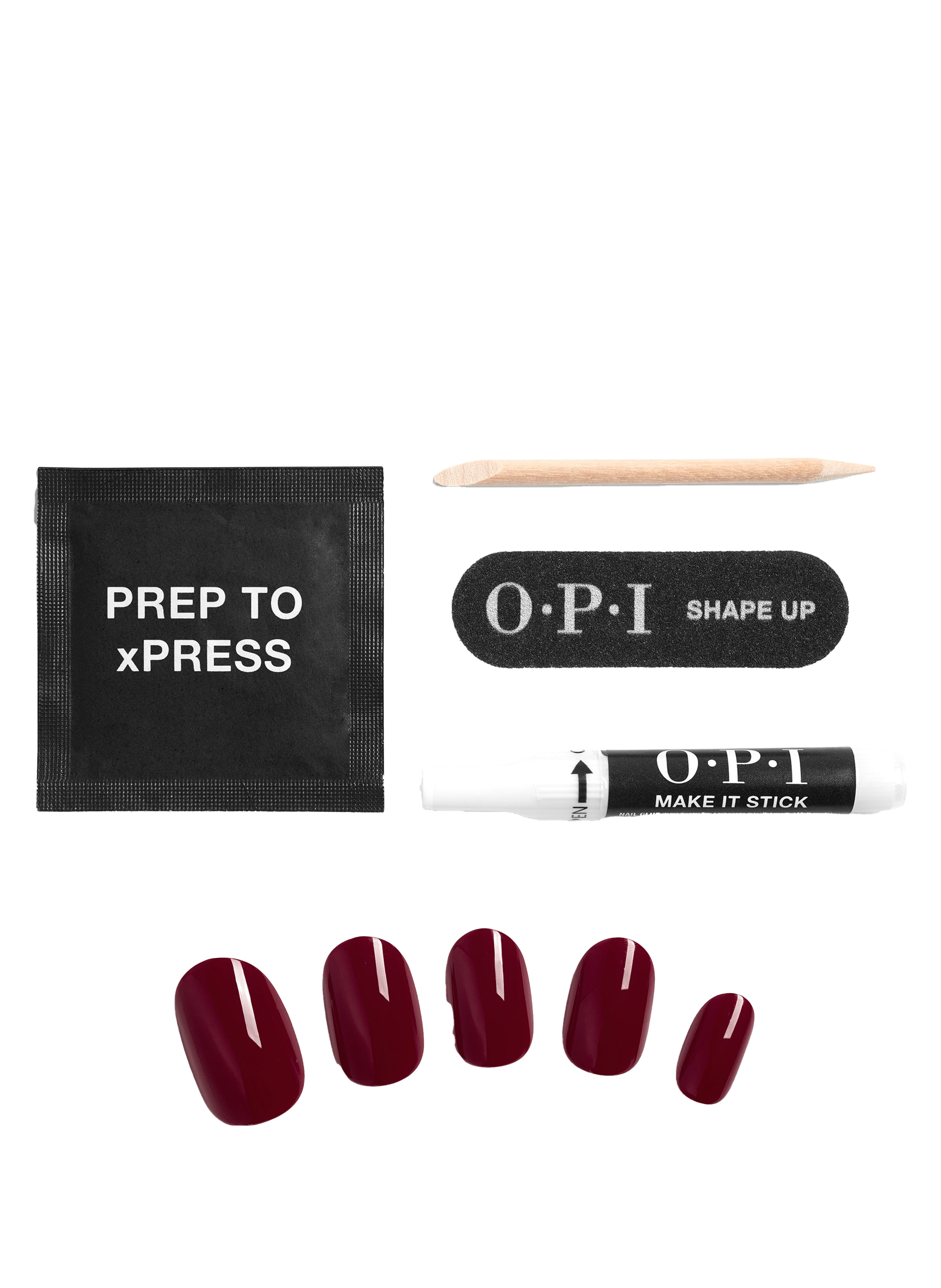 Malaga Wine - xPRESS/ON - Reusable fake nails OPI Rouge