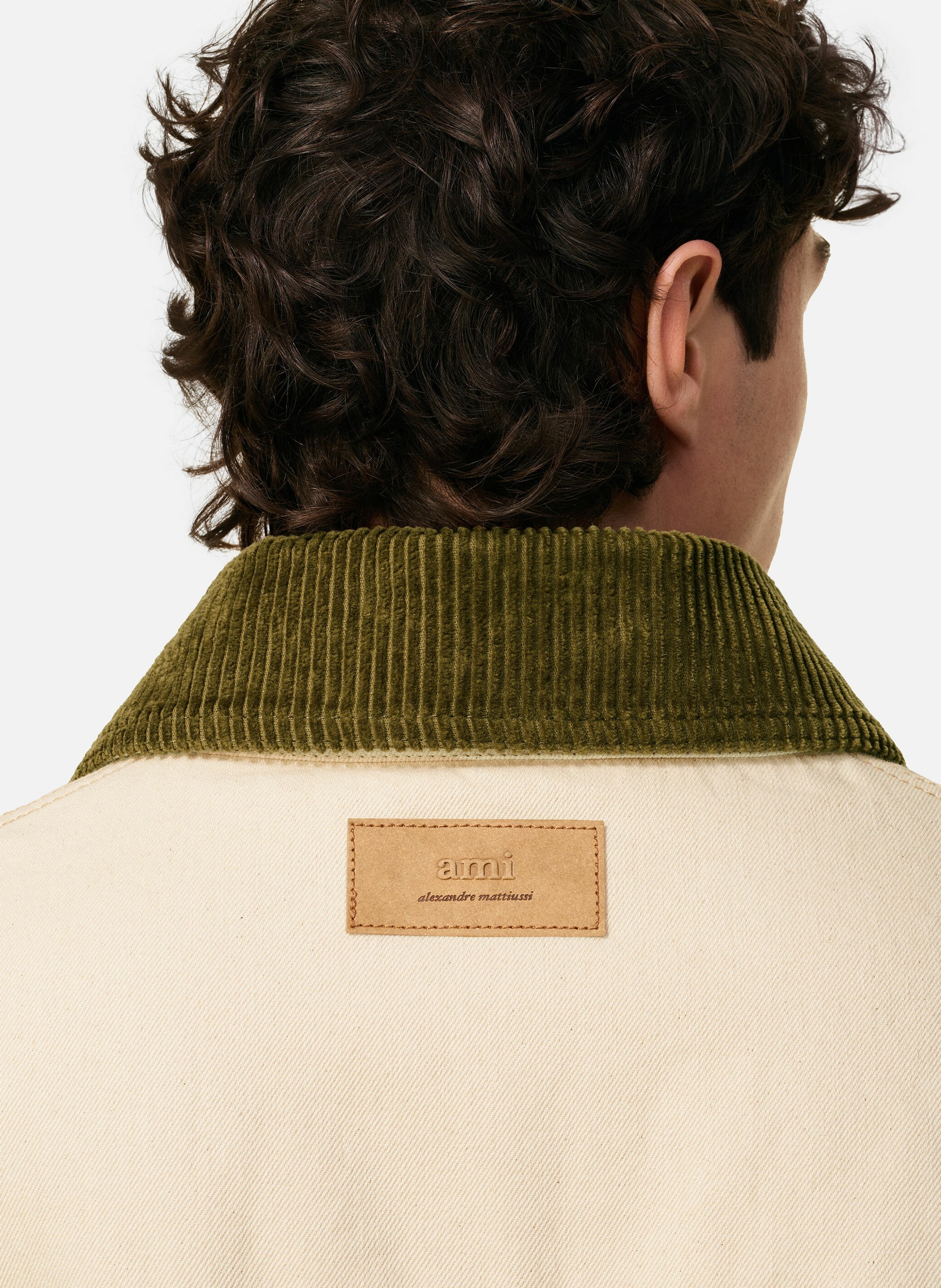 Veste worker rembourrée en coton unisexe AMI PARIS Blanc